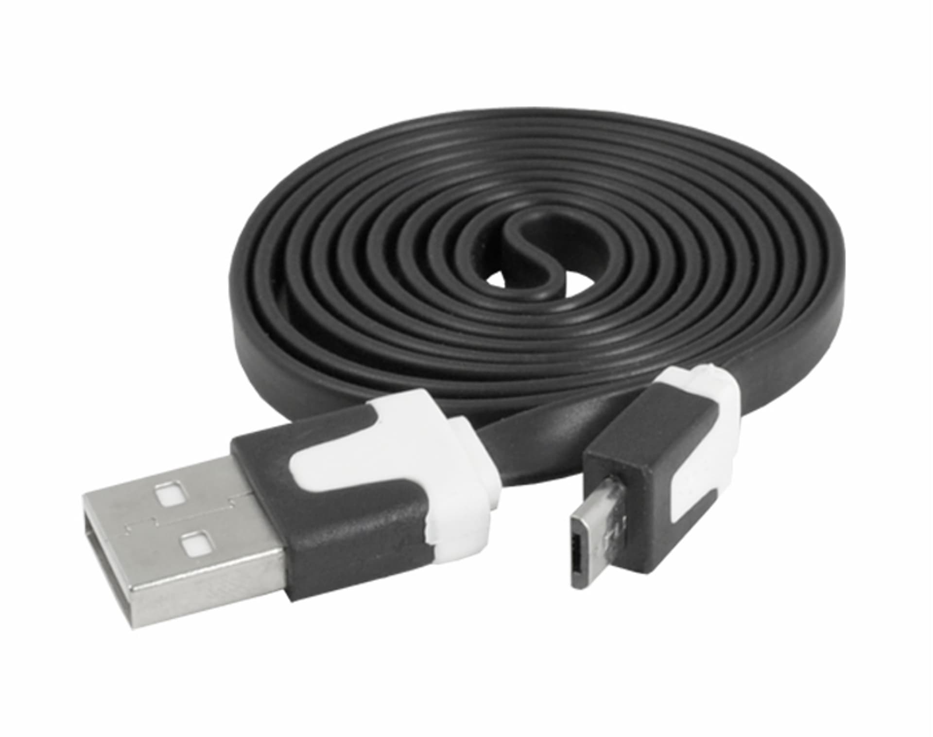 

1 szt. Kabel USB - micro USB, czarny, płaski.