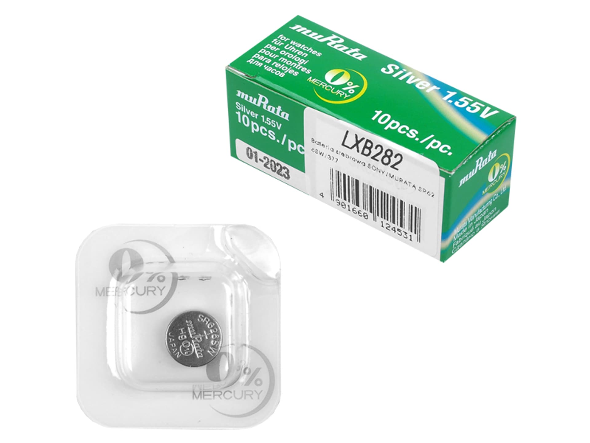 

10 szt. Bateria srebrowa Sony/Murata SR626SW/377.