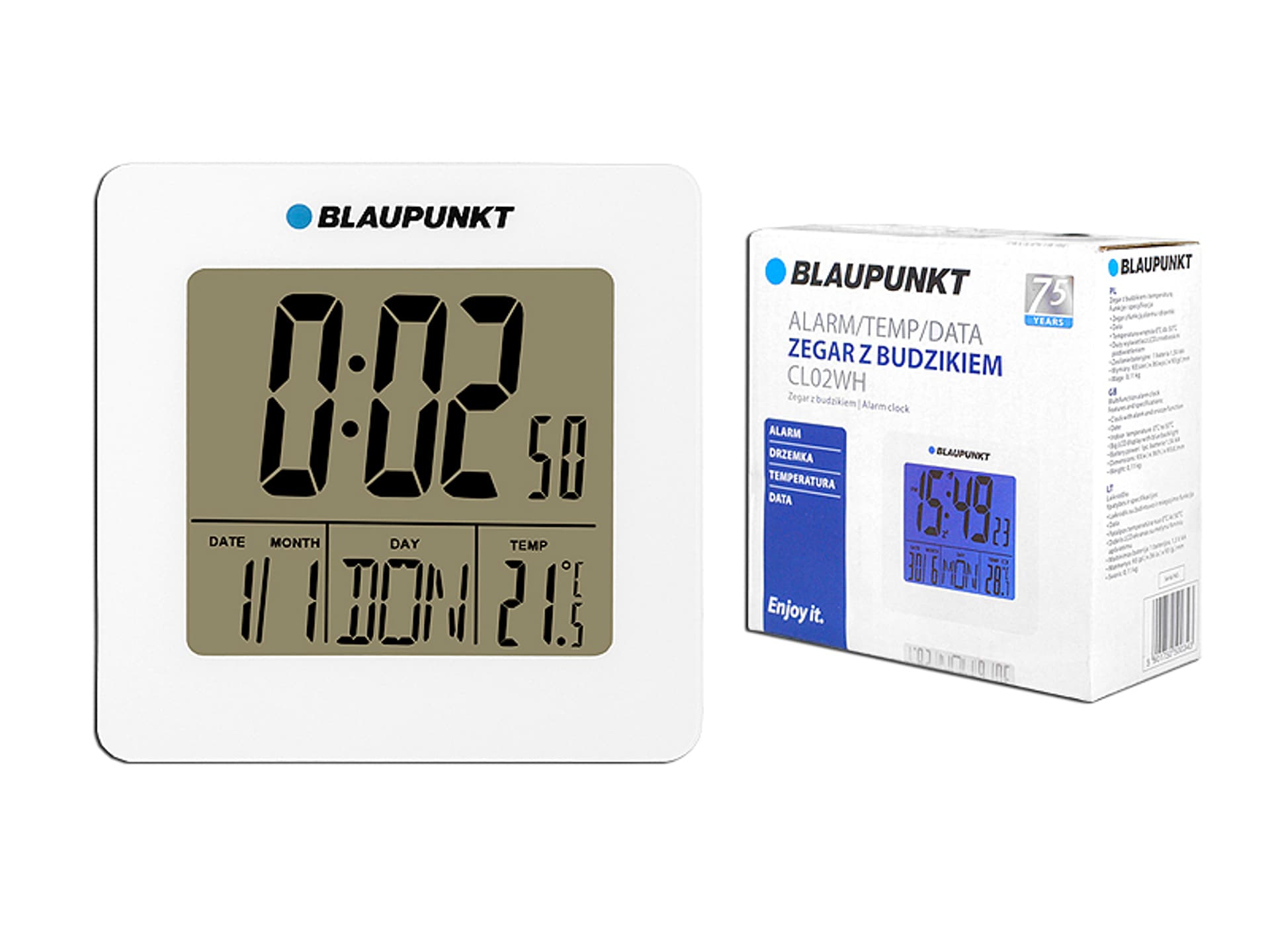 

1 szt. BLAUPUNKT ZEGAR Z BUDZIKIEM I TERMOMETREM.