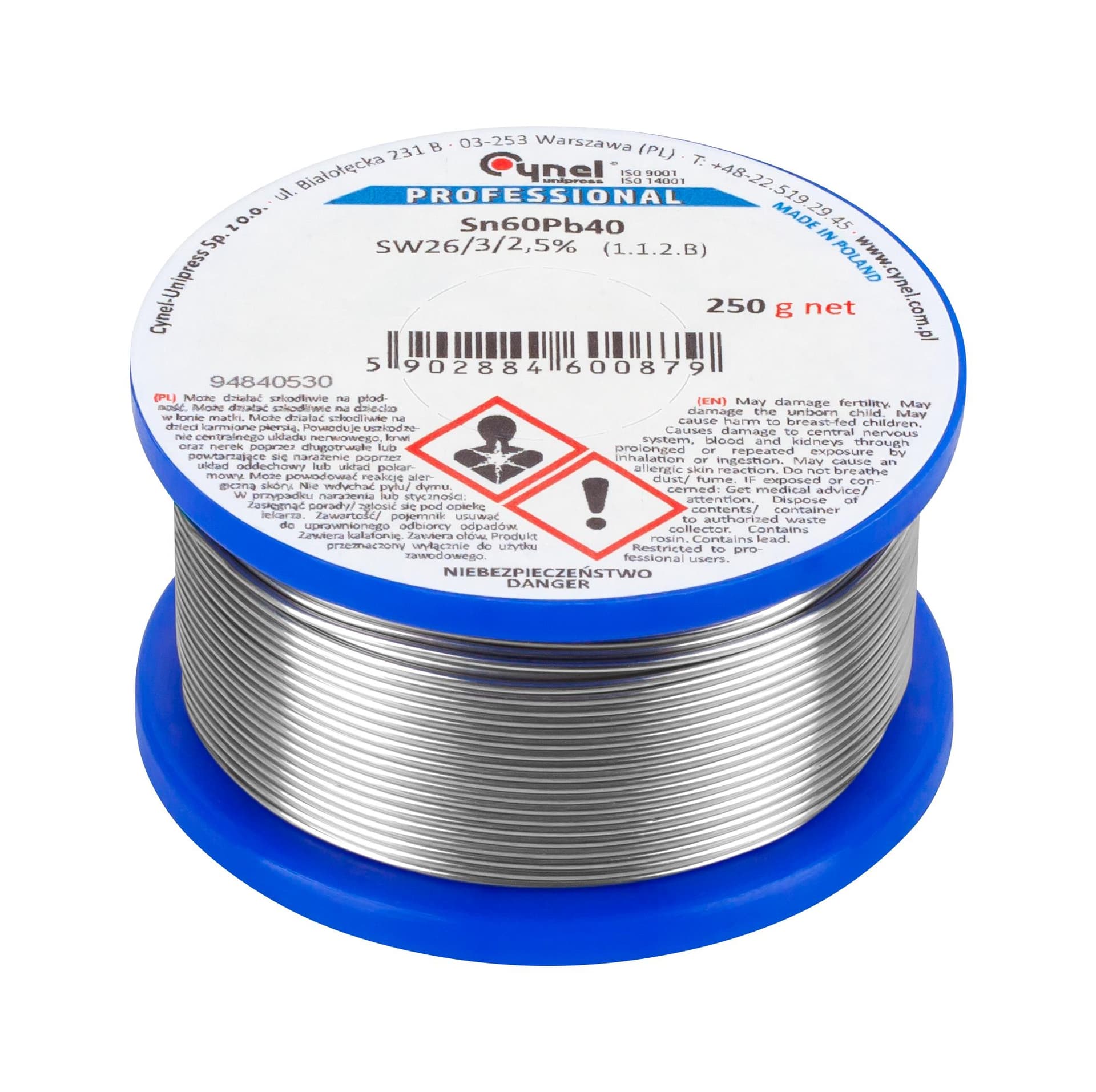 

Cyna 0.50mm/250g Sn60Pb40 CYNEL