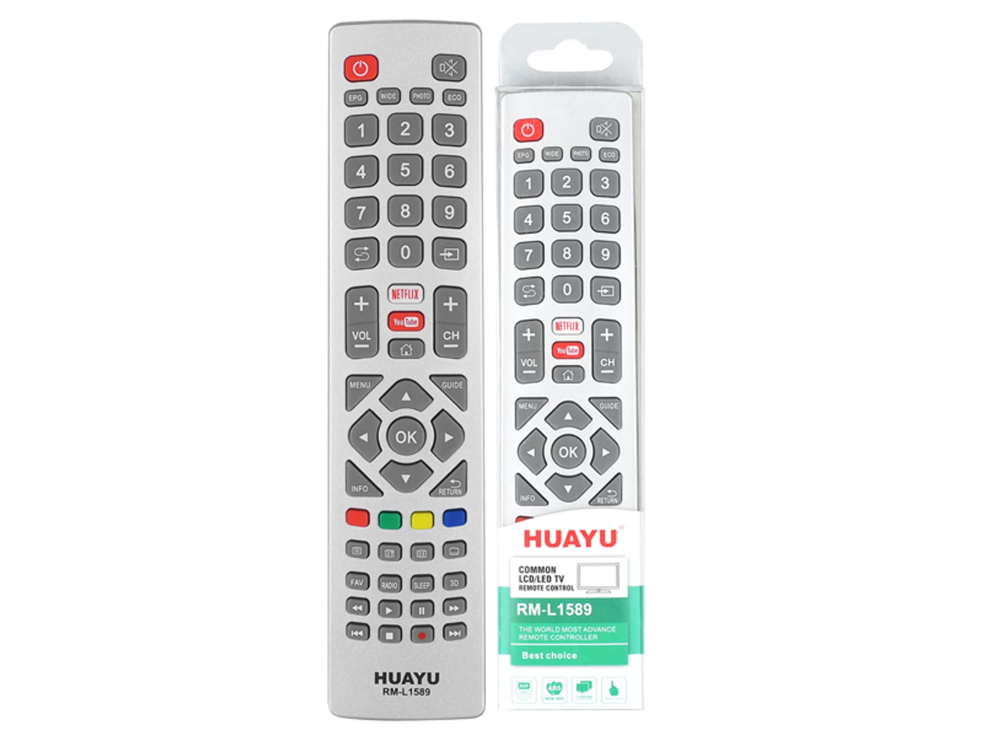 

1 szt. Pilot do TV LCD/LED SHARP ,BLAUPUNKT,TECHNIKA RM-L1589 NETFLIX,YOUTUBE