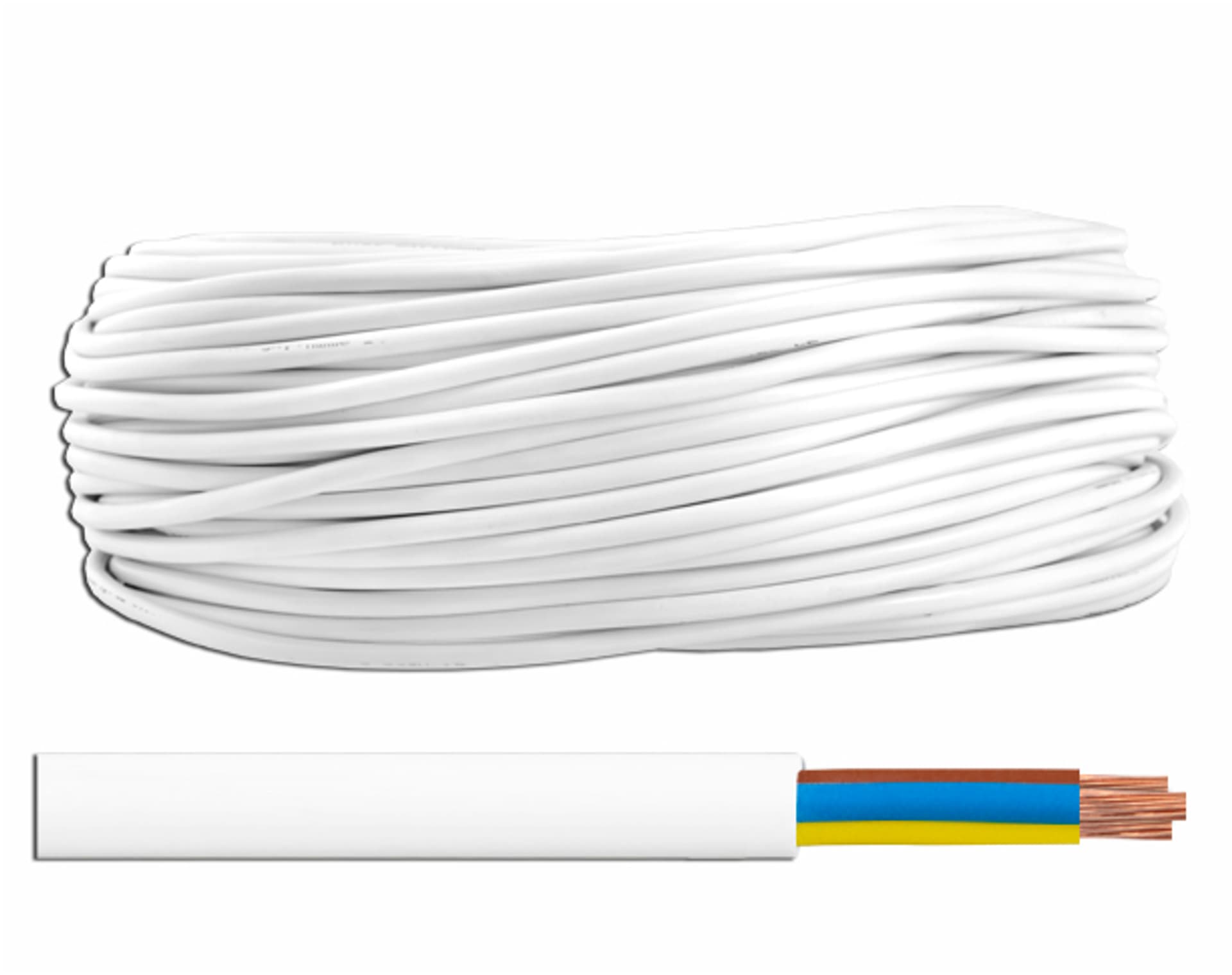 

1 rol. Przewód OMY 3x1,00, 300/300V, okrągły, biały, 100m.