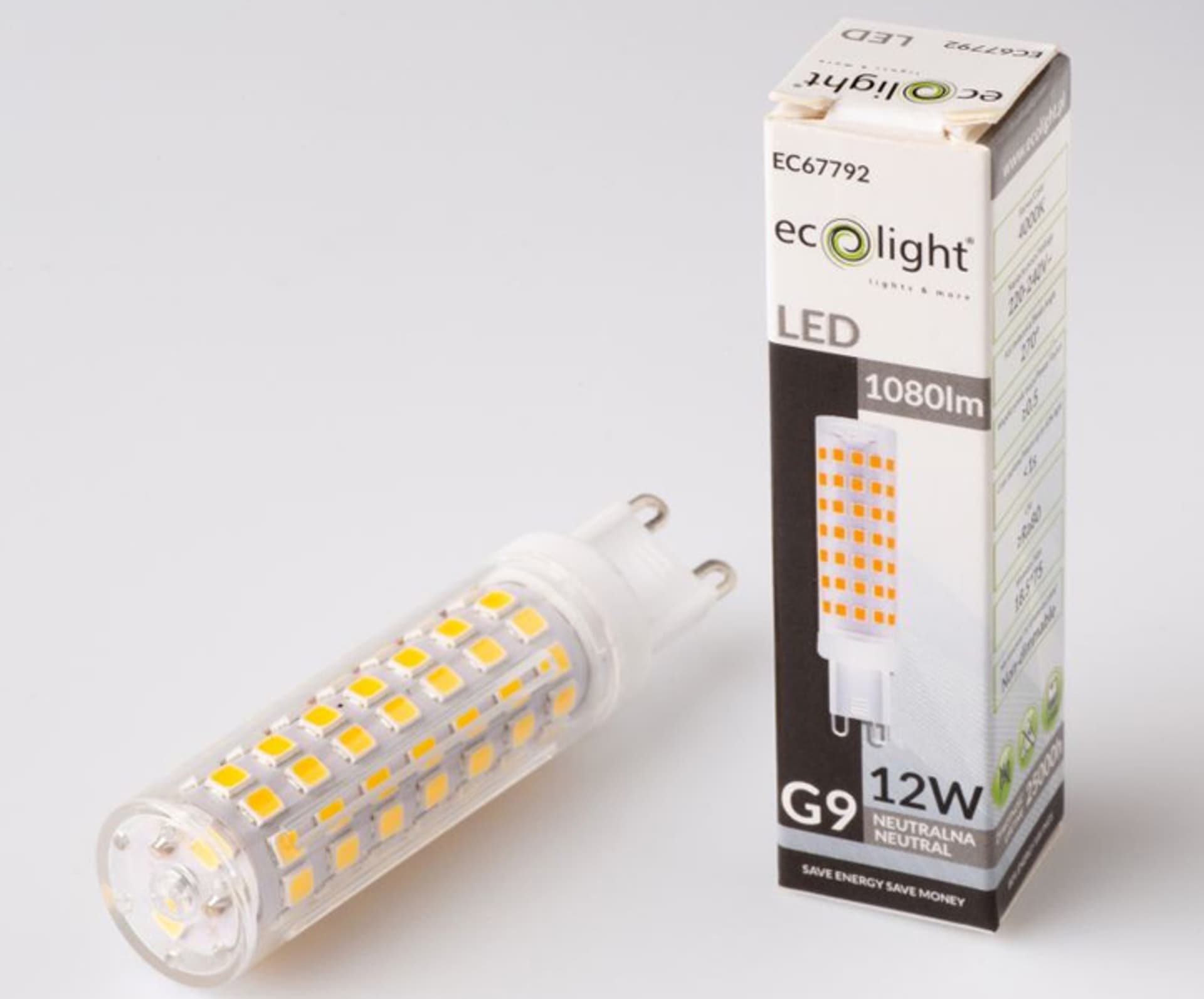 

Eco Light żarówka LED G9, 12 W, 4000K, biały neutralny. (1LM)