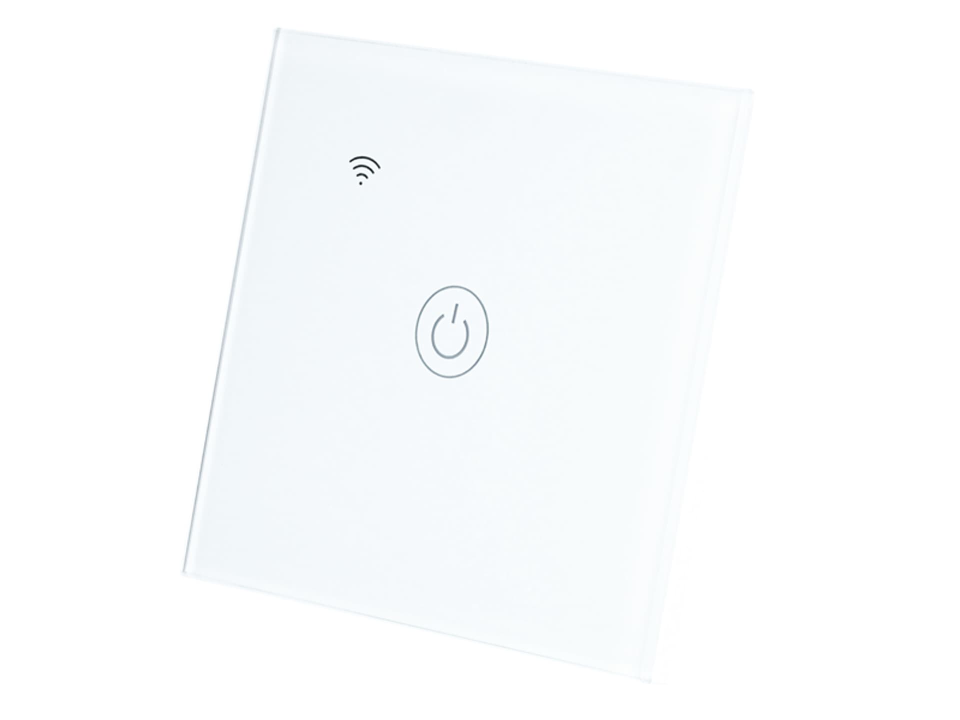 

1 szt. Włącznik światła WIFI i dotykowy, pojedynczy, szklany panel, biały.