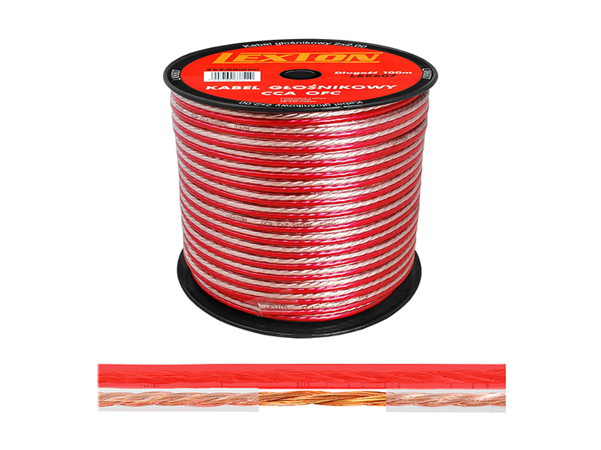 

1 rol. PS Kabel głośnikowy LEXTON 2x2.00 CCA-OFC