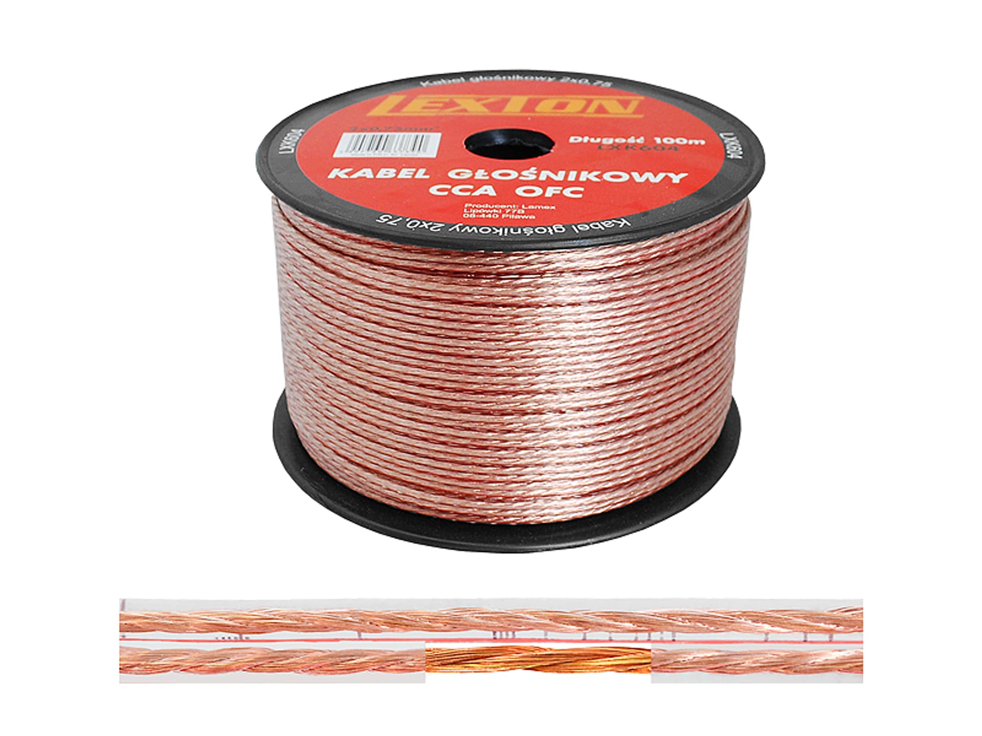 

1 rol. Kabel głośnikowy LEXTON 2x0.75 CCA-OFC
