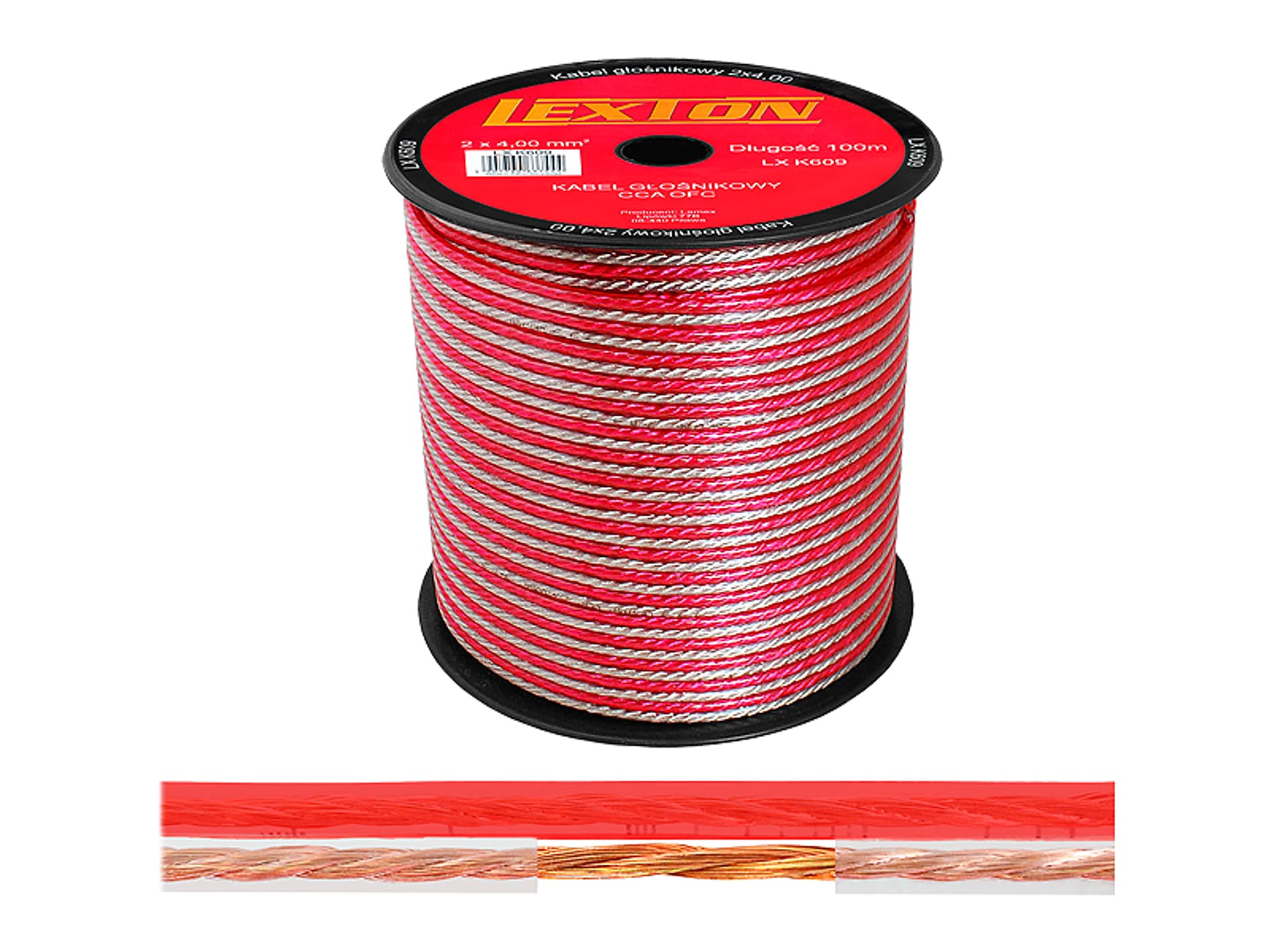 

Kabel głośnikowy LEXTON 2x4.00 CCA-OFC (1LM)
