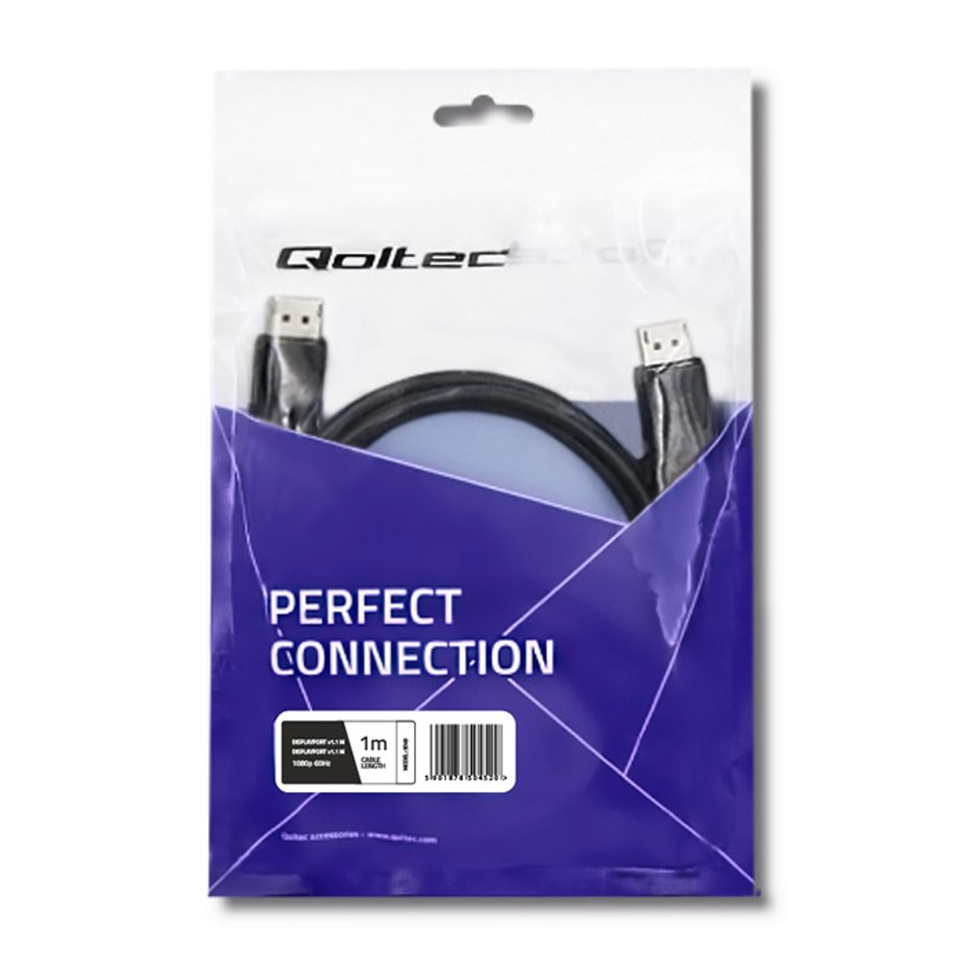

Qoltec DisplayPort v1.1 męski | DisplayPort v1.1 męski | 4K | 1m (0NC)
