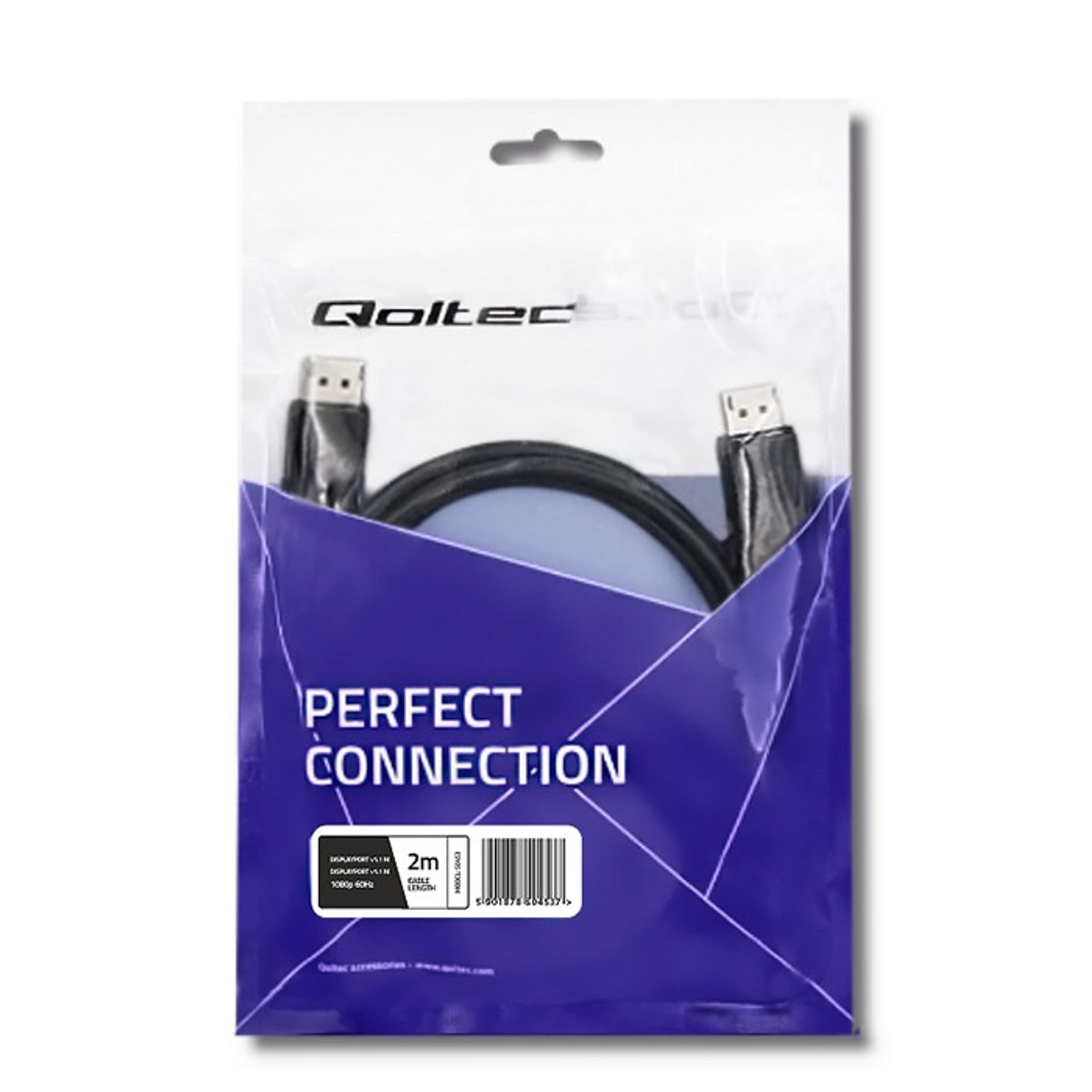 

Qoltec DisplayPort v1.1 męski | DisplayPort v1.1 męski | 4K | 2m (0NC)