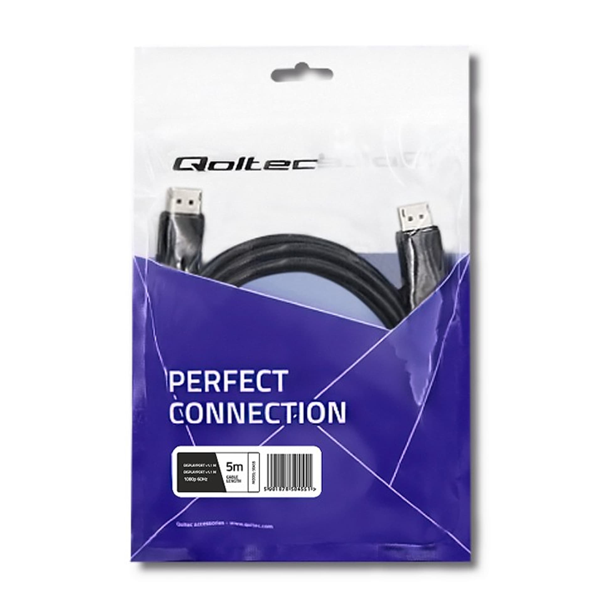 

Qoltec DisplayPort v1.1 męski | DisplayPort v1.1 męski | 4K | 5m (0NC)
