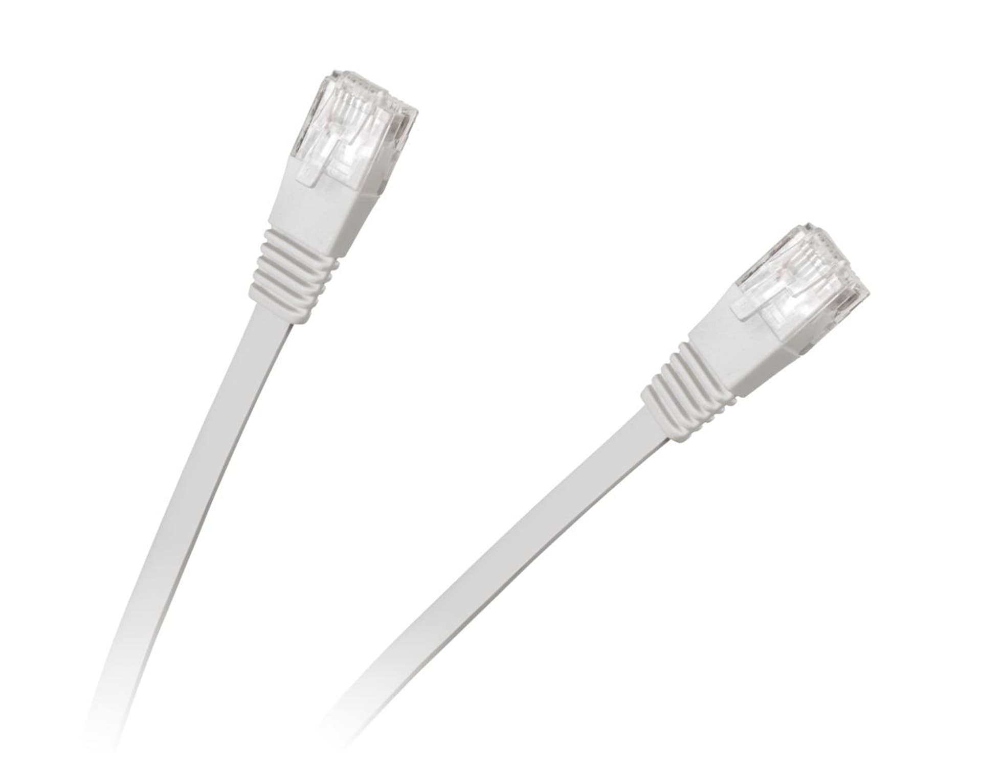 

Patchcord płaski UTP 8c wtyk-wtyk 5.0m CCA biały cat.6e