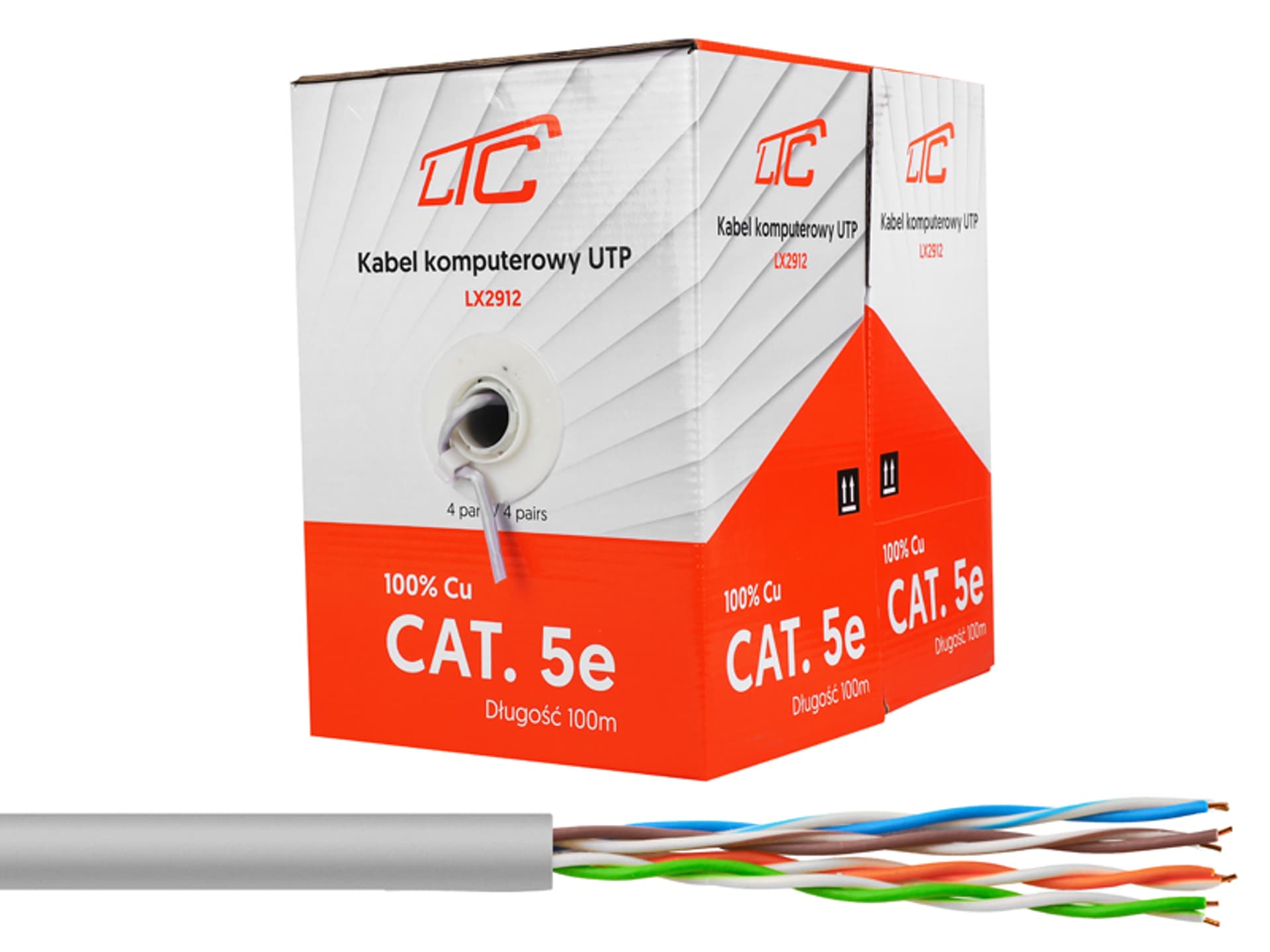 

1 rol. Kabel Komputerowy - skrętka UTP 5e 100% Cu 100m.