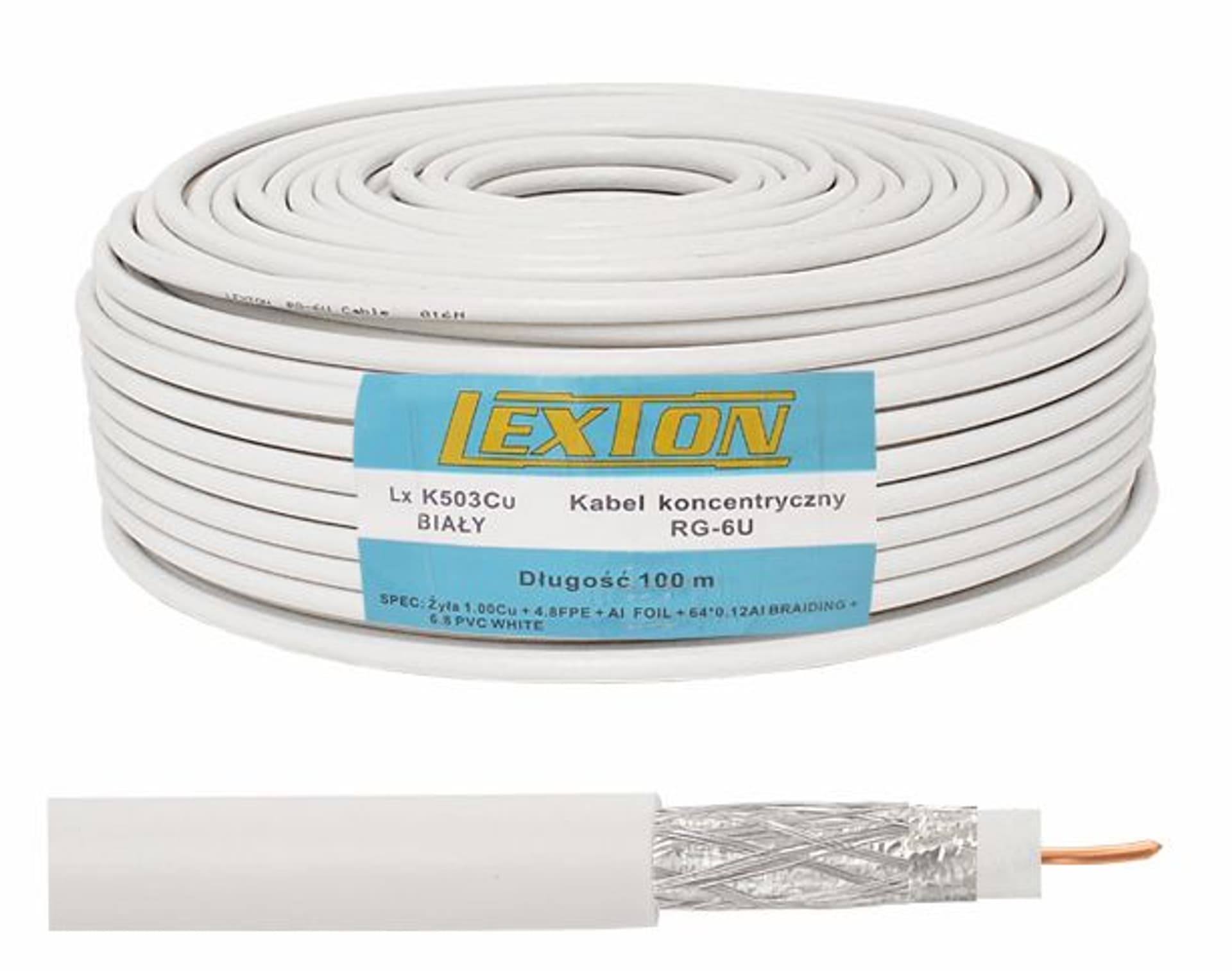 

1 rol. Kabel koncentryczny RG6 1.02 CU + 64x0.12, 100m