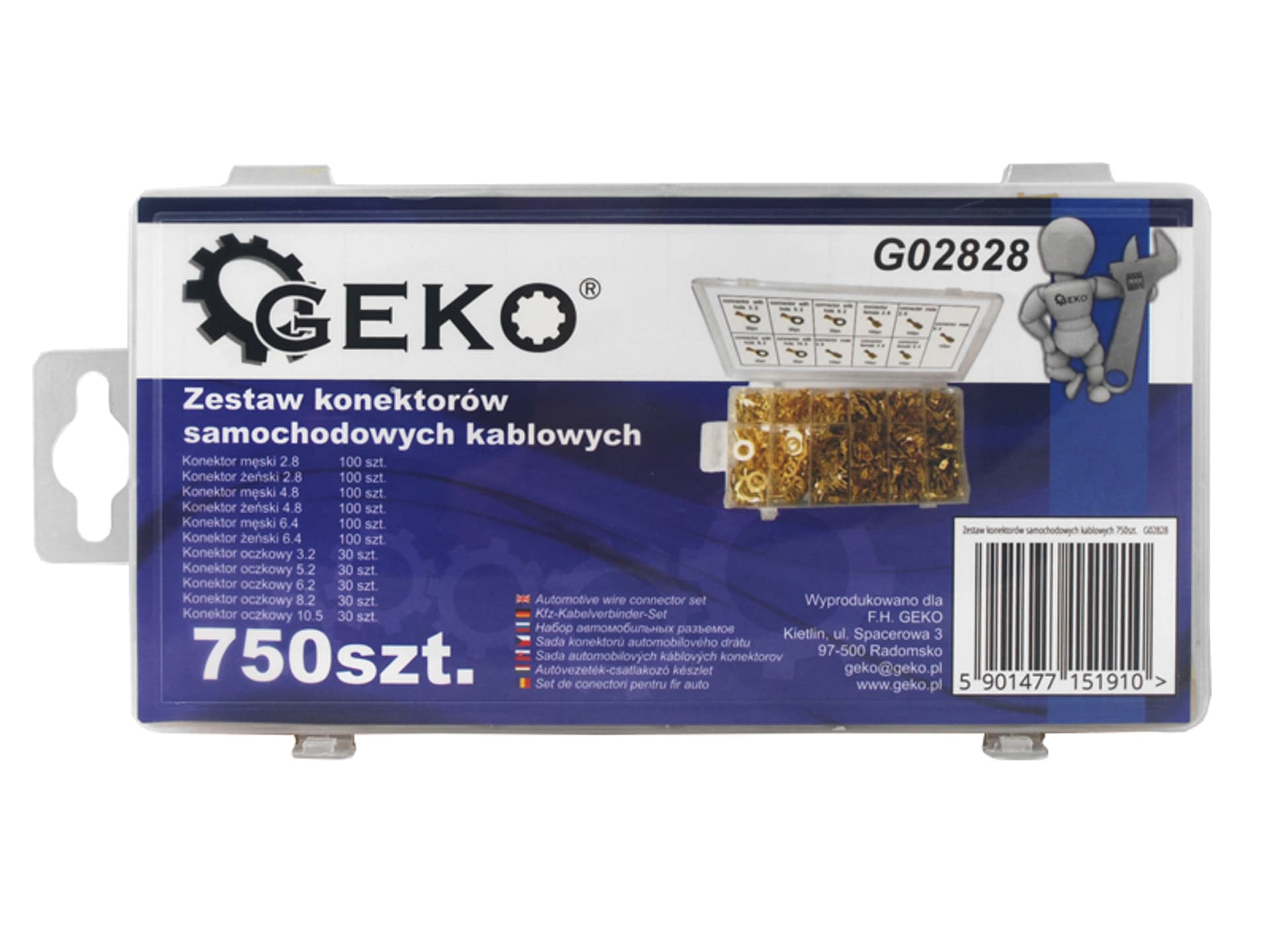 

1 szt. Zestaw konektorów samochodowych kablowych 750 szt. G02828.