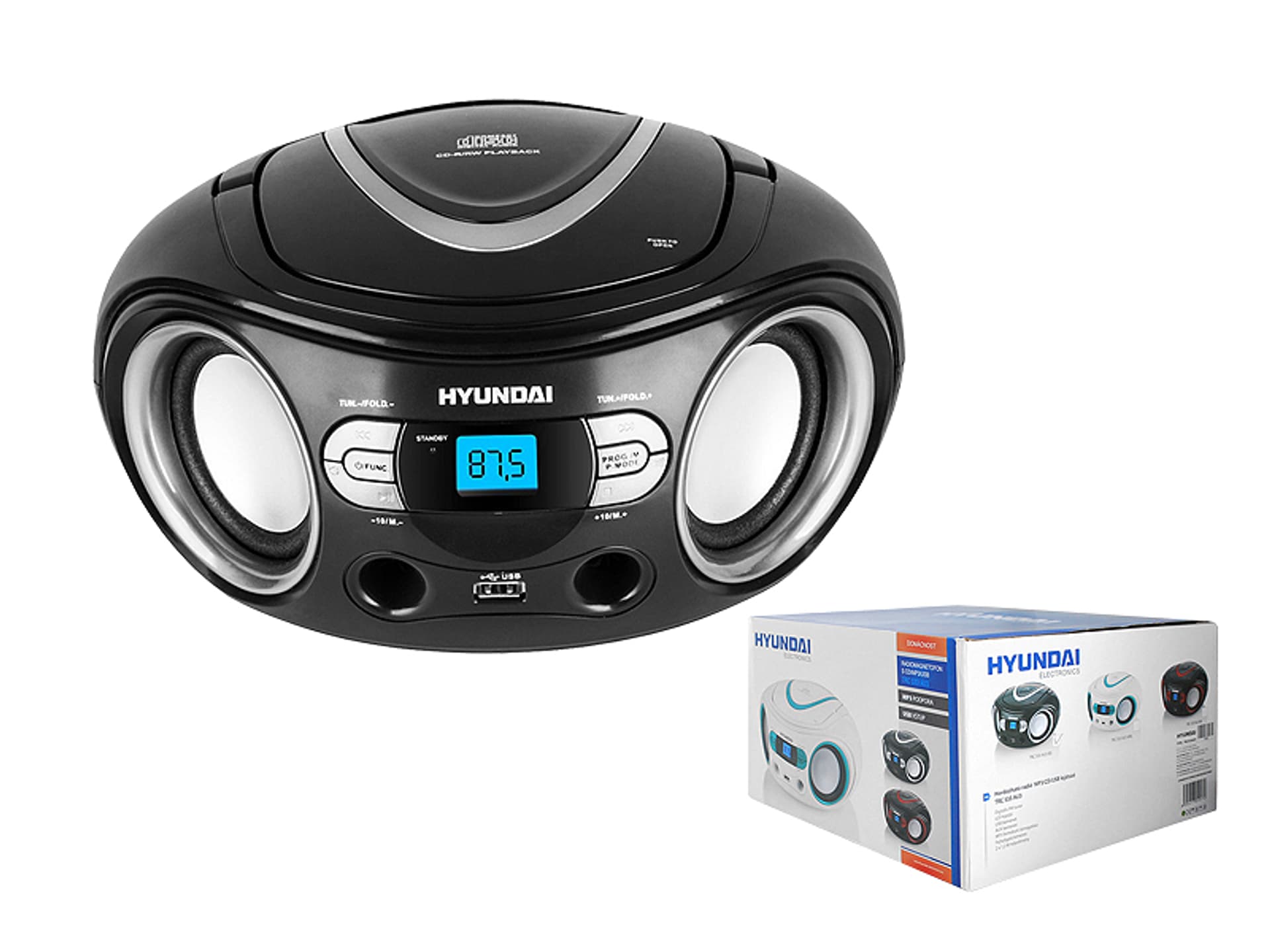 

1 szt. Boombox Hyundai TRC533AU3BS Tuner cyfrowy,CD,MP3,USB,AUX.