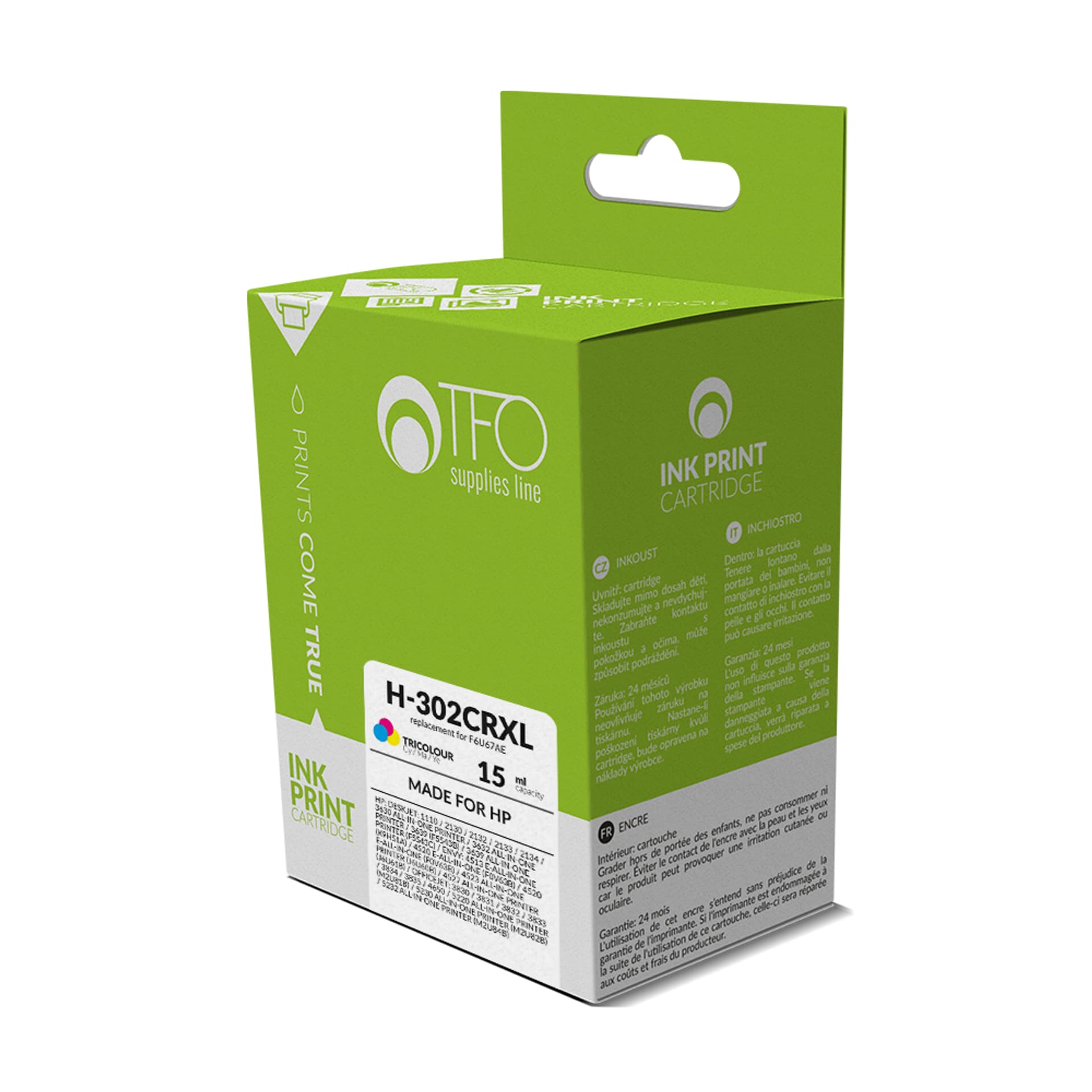 

1 szt. Tusz TFO H-302CRXL (F6U67A) 15ml, refabrykowany, nowy chip.