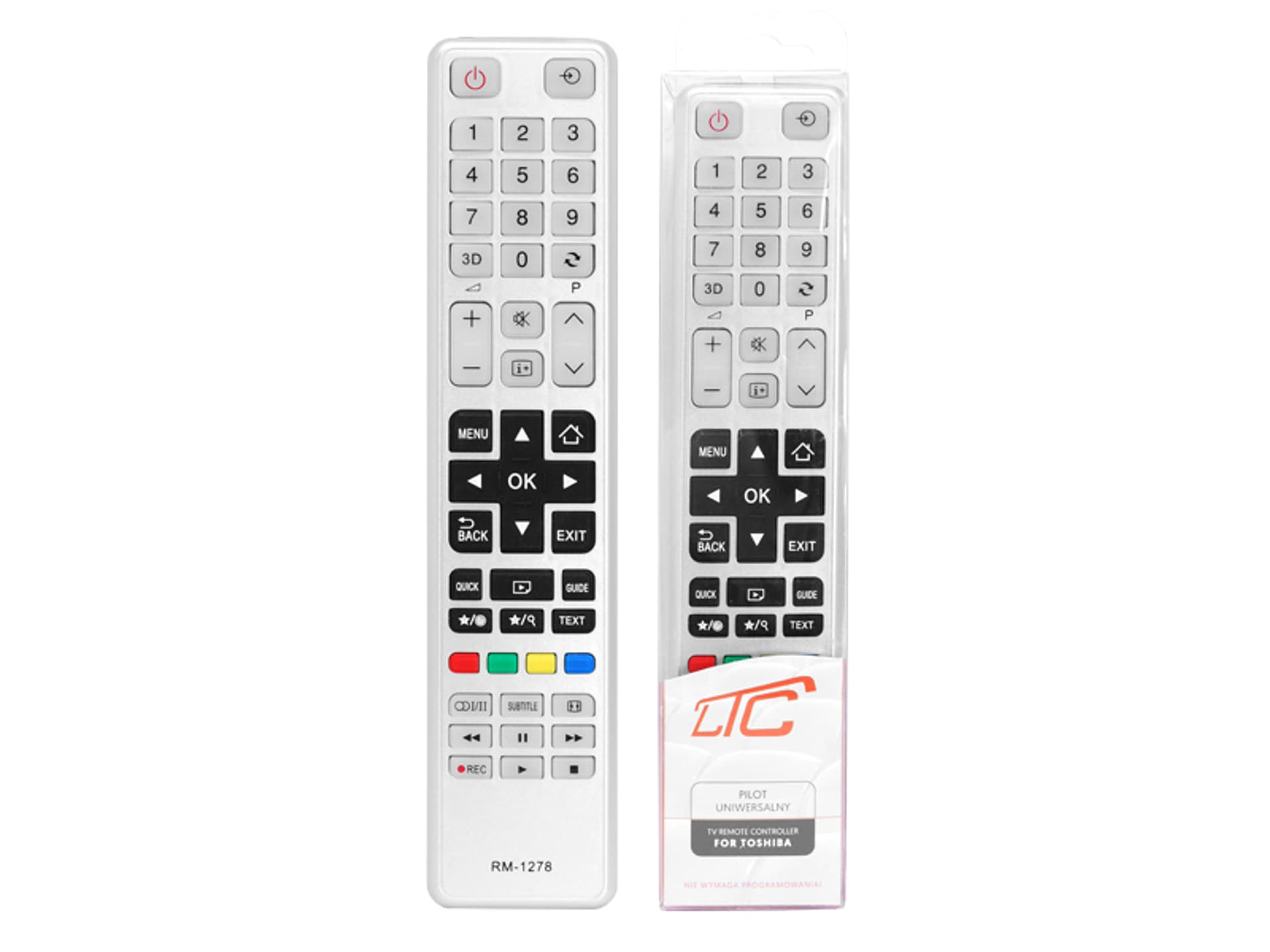 

1 szt. Pilot uniwersalny do Toshiba, 3D, RM-L1278+.