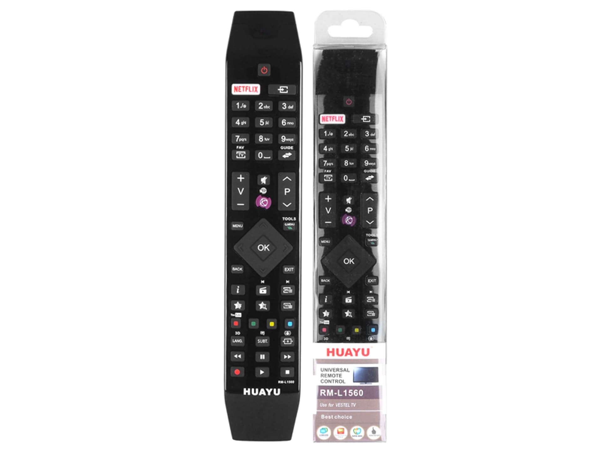 

1 szt. Pilot uniwersalny do TV LCD/LED VESTEL RM-L1560, Netflix.