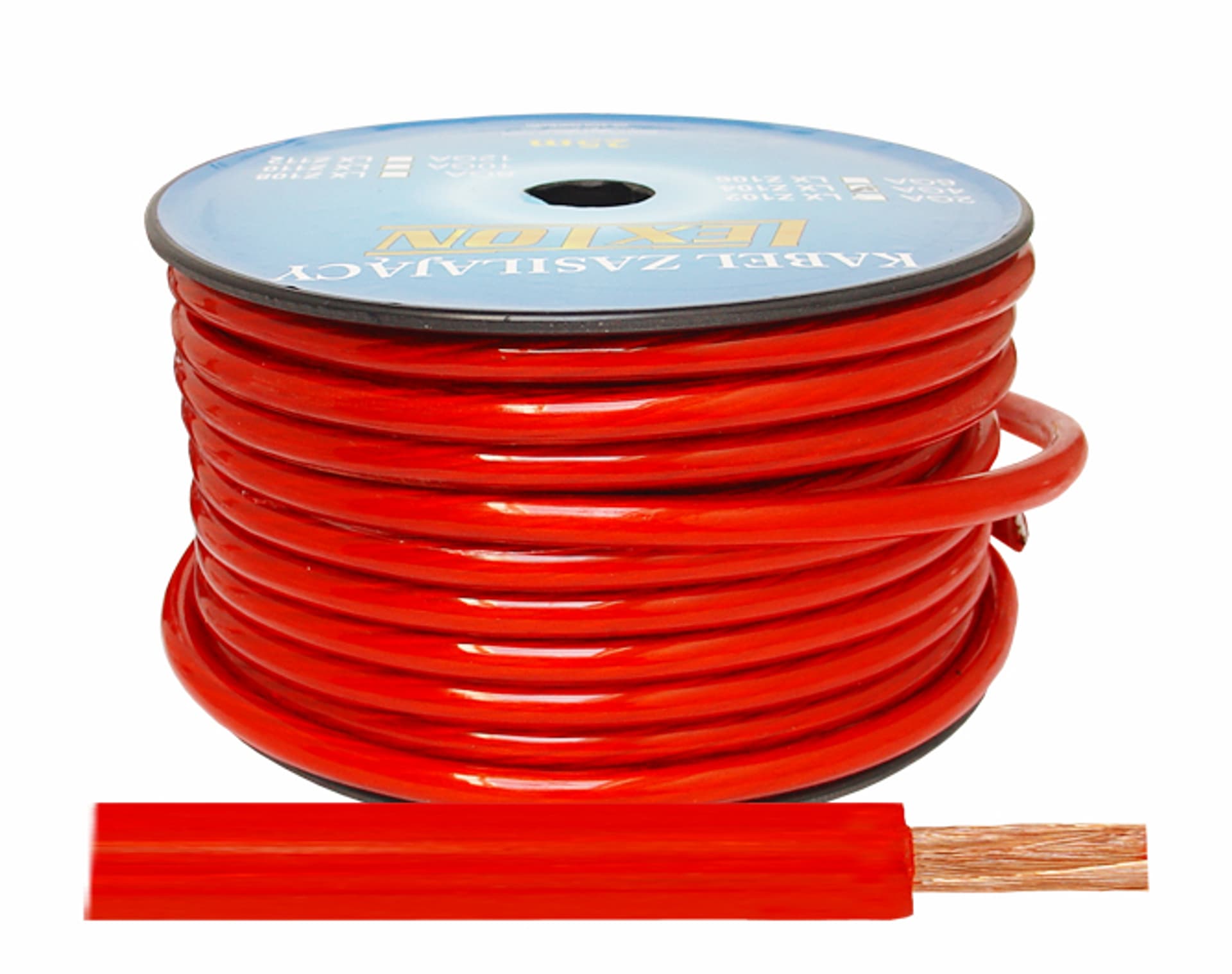 

25 m Kabel zasilający LEXTON 4GA/10mmCCA, czerwony.