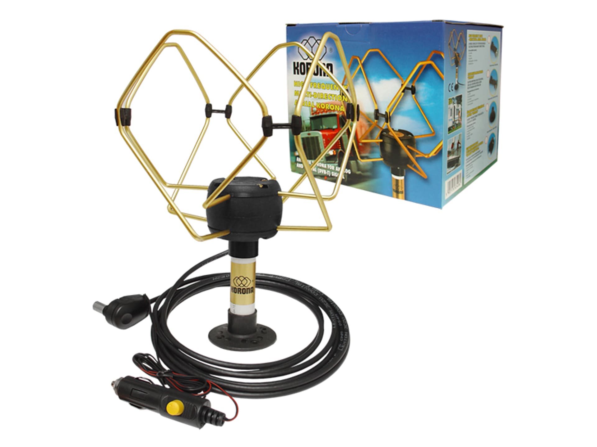 

Antena DVB-T TV KORONA dookolna 12/24V TIR. (1LM)