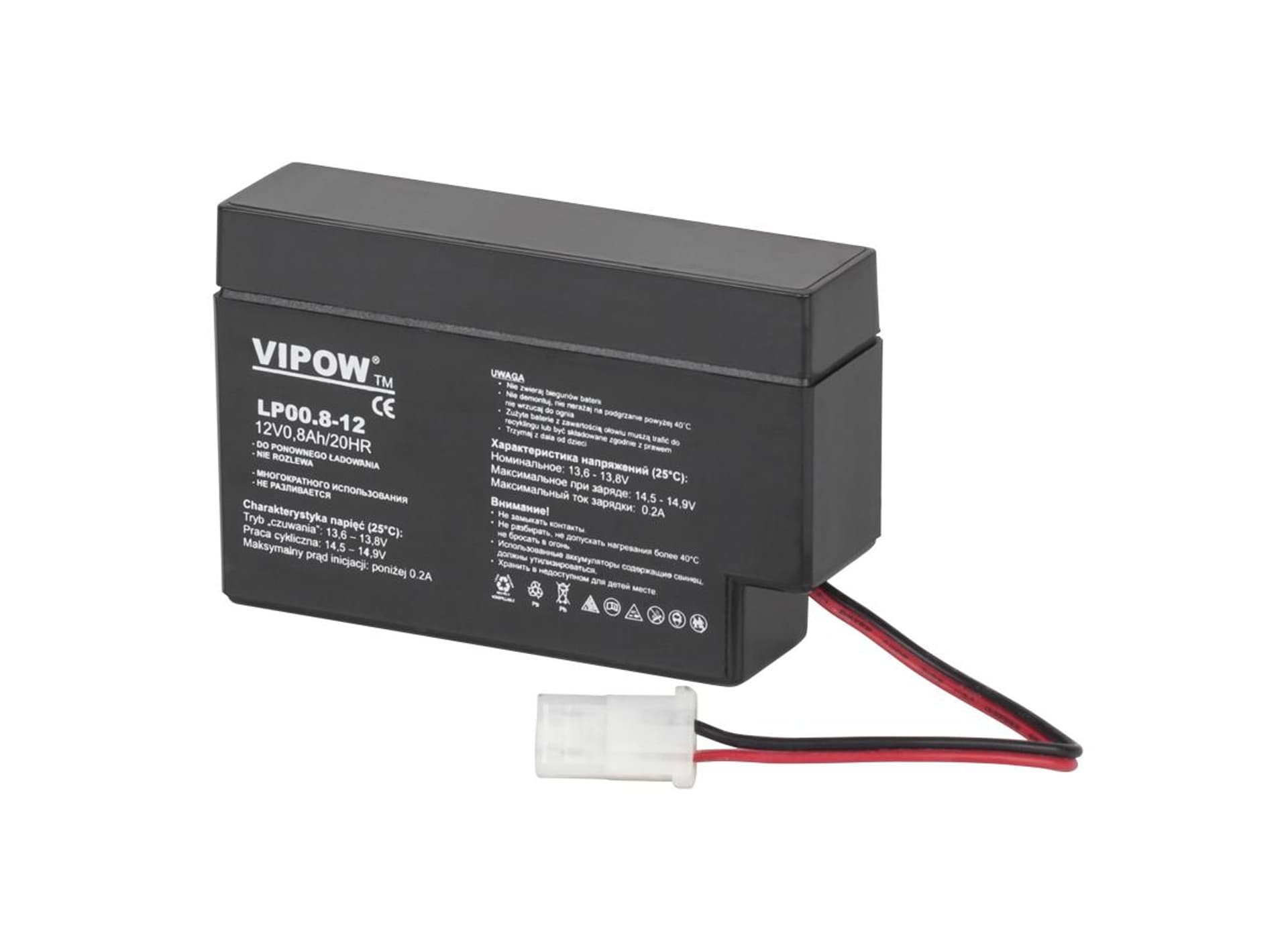 

Akumulator żelowy VIPOW 12V 0.8Ah