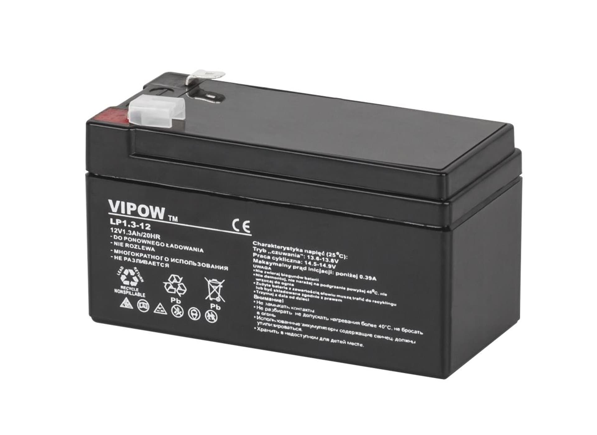 

Akumulator żelowy VIPOW 12V 1.3Ah