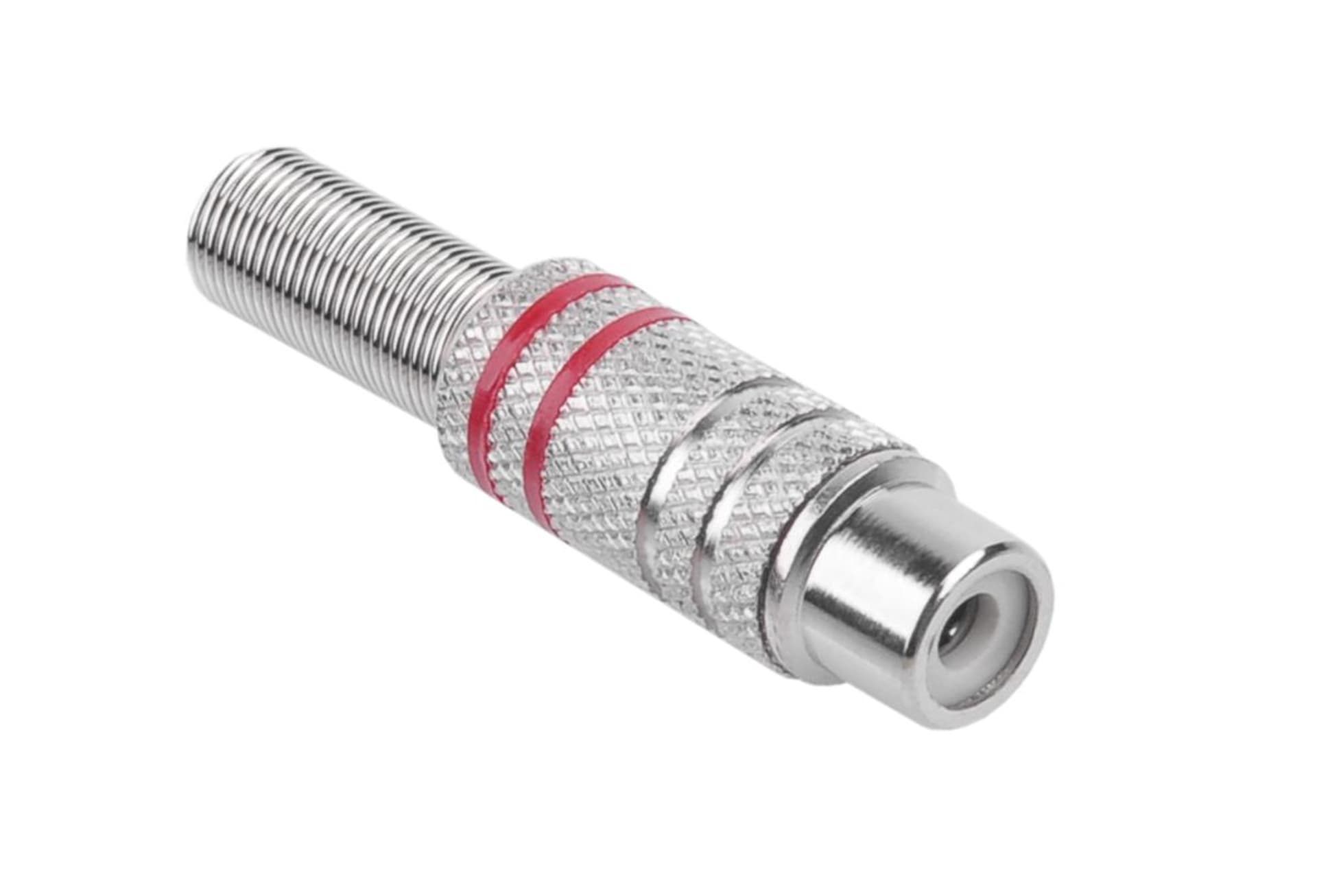 

Gniazdo RCA nikiel 2 paski na kabel czerwone