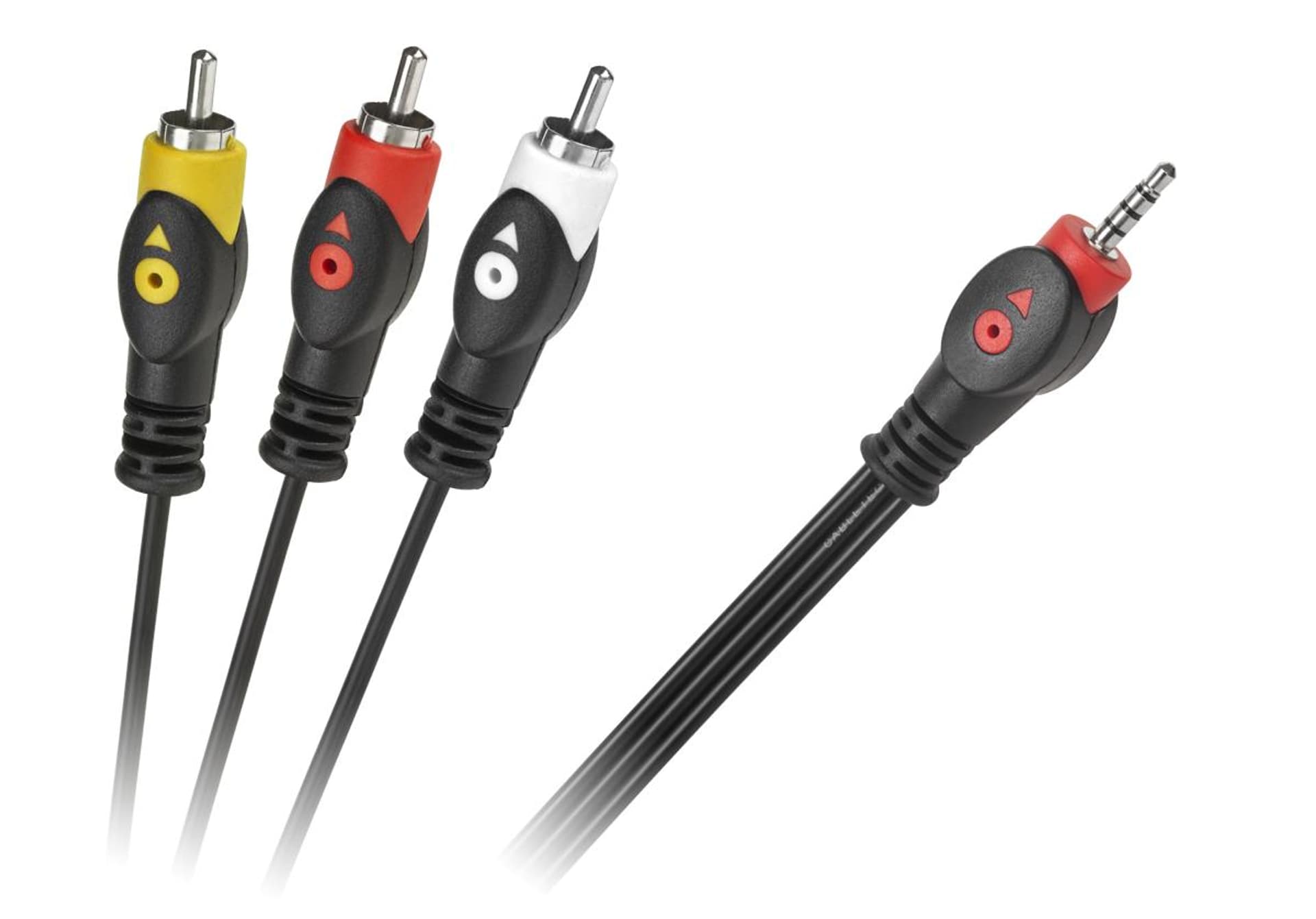 

Kabel Jack 3.5 cztero-polowy 3 x RCA 1.5m