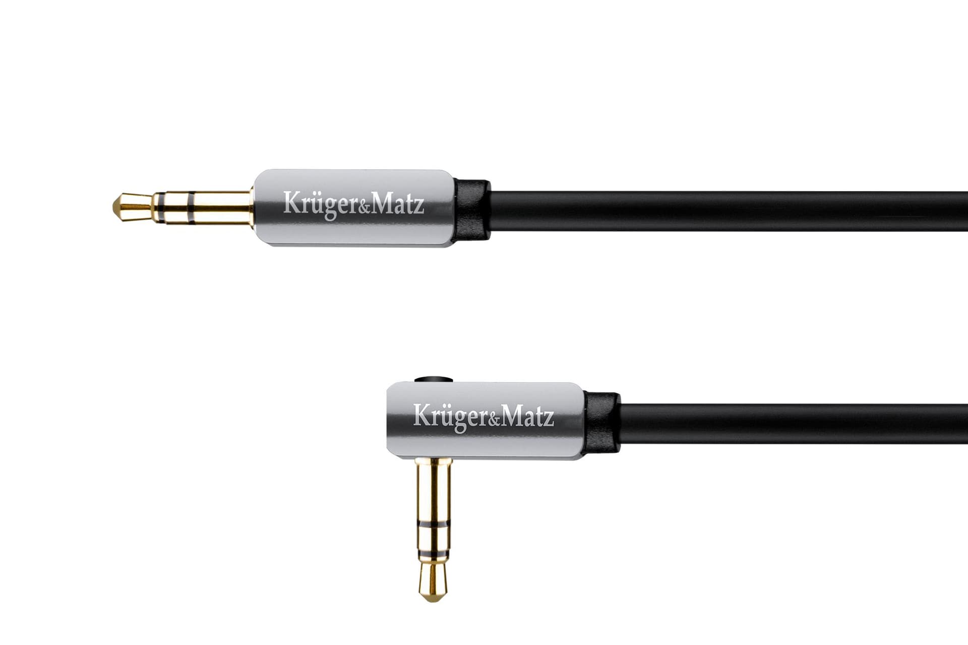 

Kabel wtyk kątowy - wtyk prosty jack 3.5 stereo 1.0m Kruger&Matz