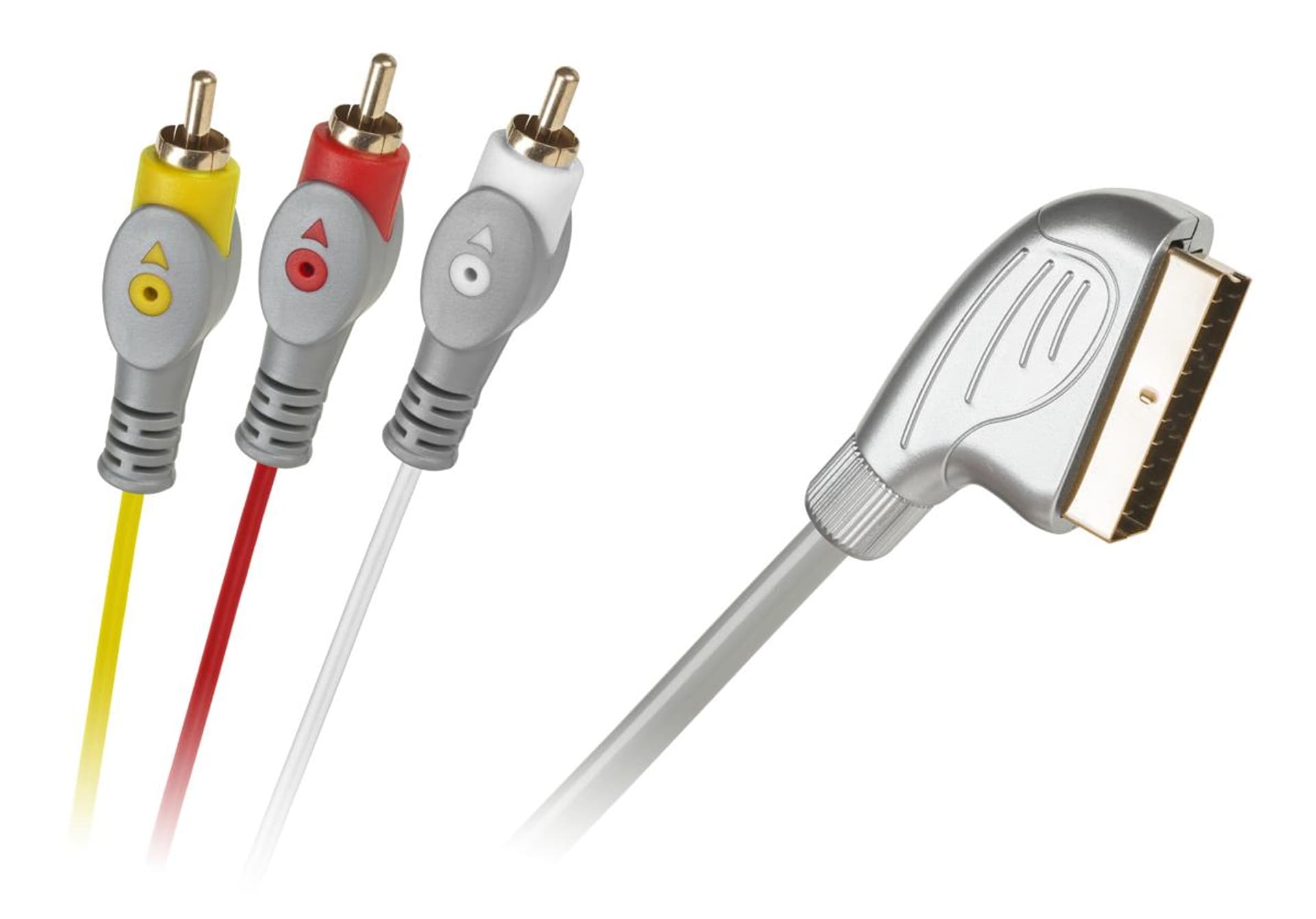 

Kabel Euro-3RCA 1.5m srebrny łezka blister