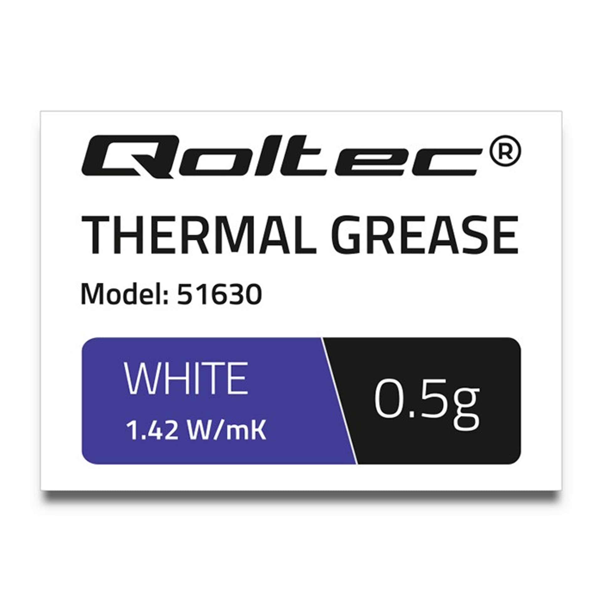 

Qoltec Pasta termoprzewodząca 1.42 W/m-K | 0.5g | Biała (0NC)