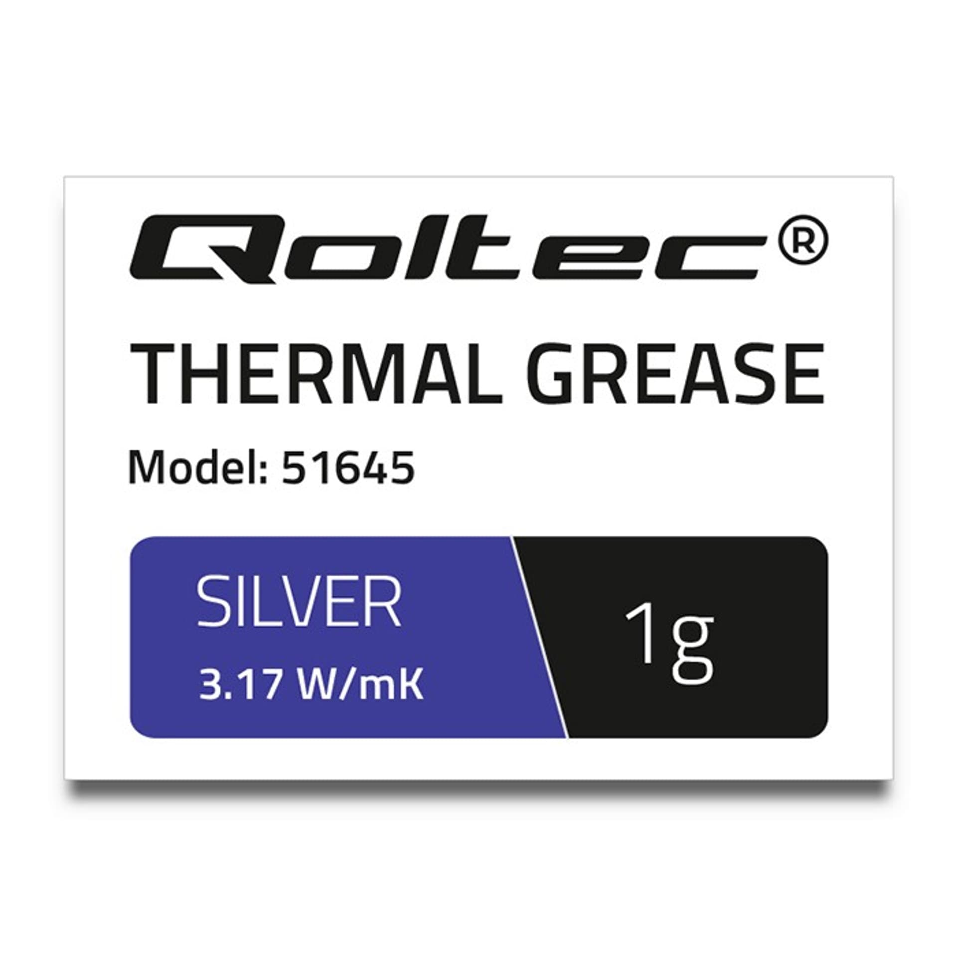 

Qoltec Pasta termoprzewodząca 3.17 W/m-K | 1g | Srebrna (0NC)