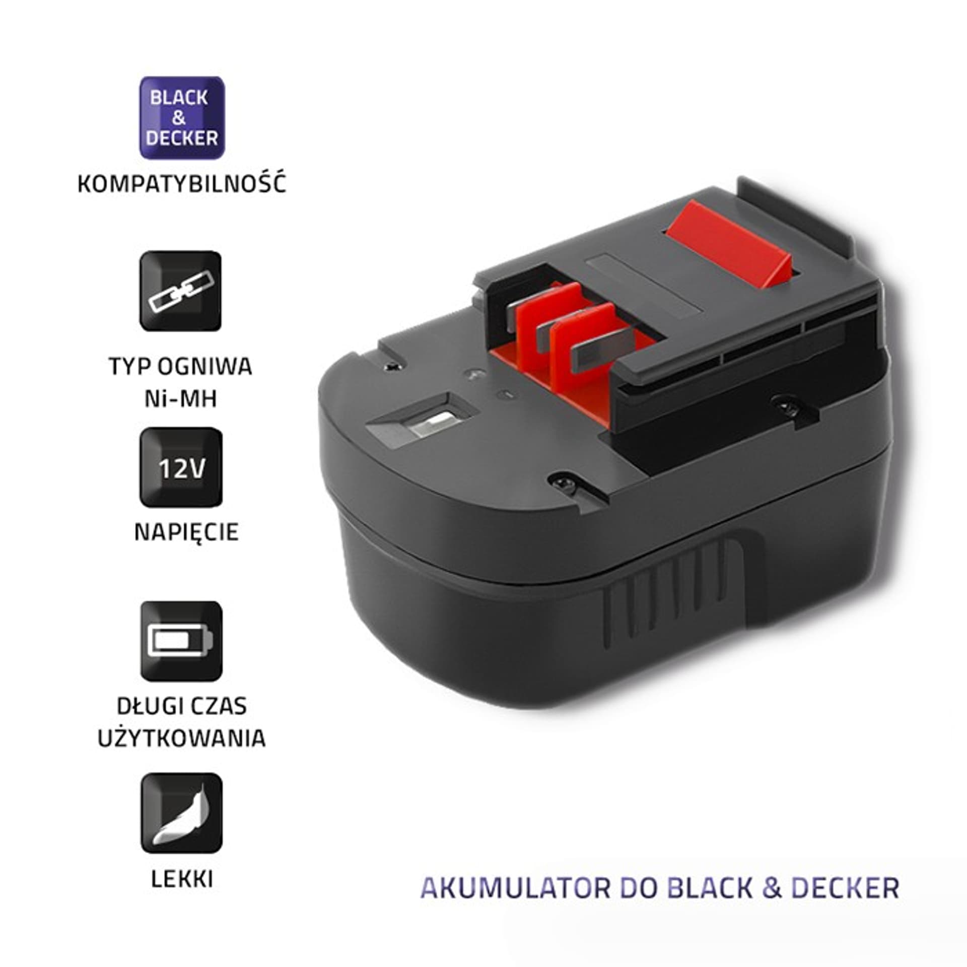 

Qoltec Akumulator do Black & Decker A12EX | B-8315 | FS120B | 12V (0NC)