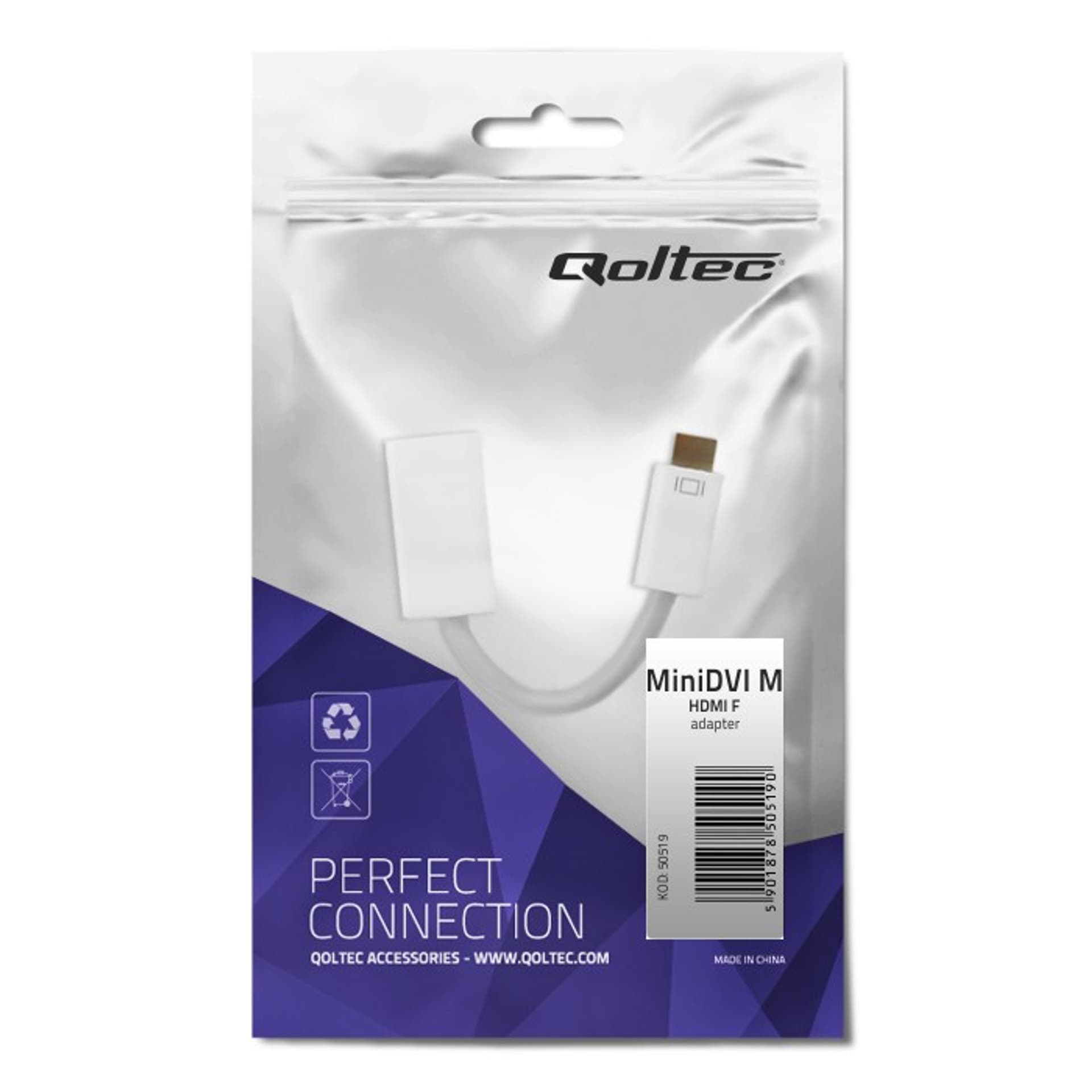 

Qoltec Adapter Mini DVI męska | HDMI żeńska | 0.15m (0NC)