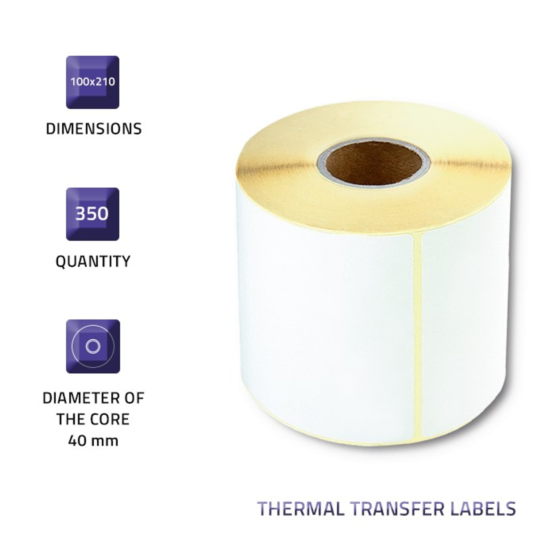 

Qoltec Etykiety termotransferowe 100 x 210 | 350 etykiet (0NC)