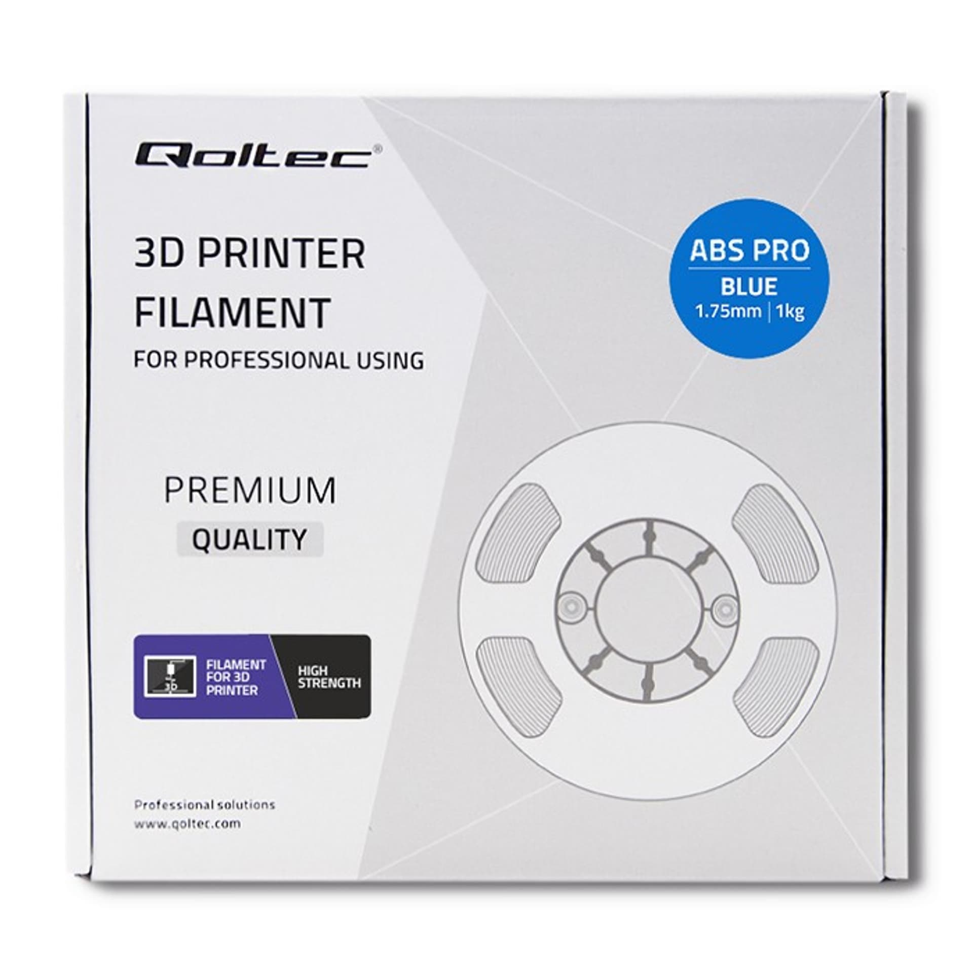 

Qoltec Profesjonalny filament do druku 3D | ABS PRO | 1.75mm | 1kg | Blue (0NC)
