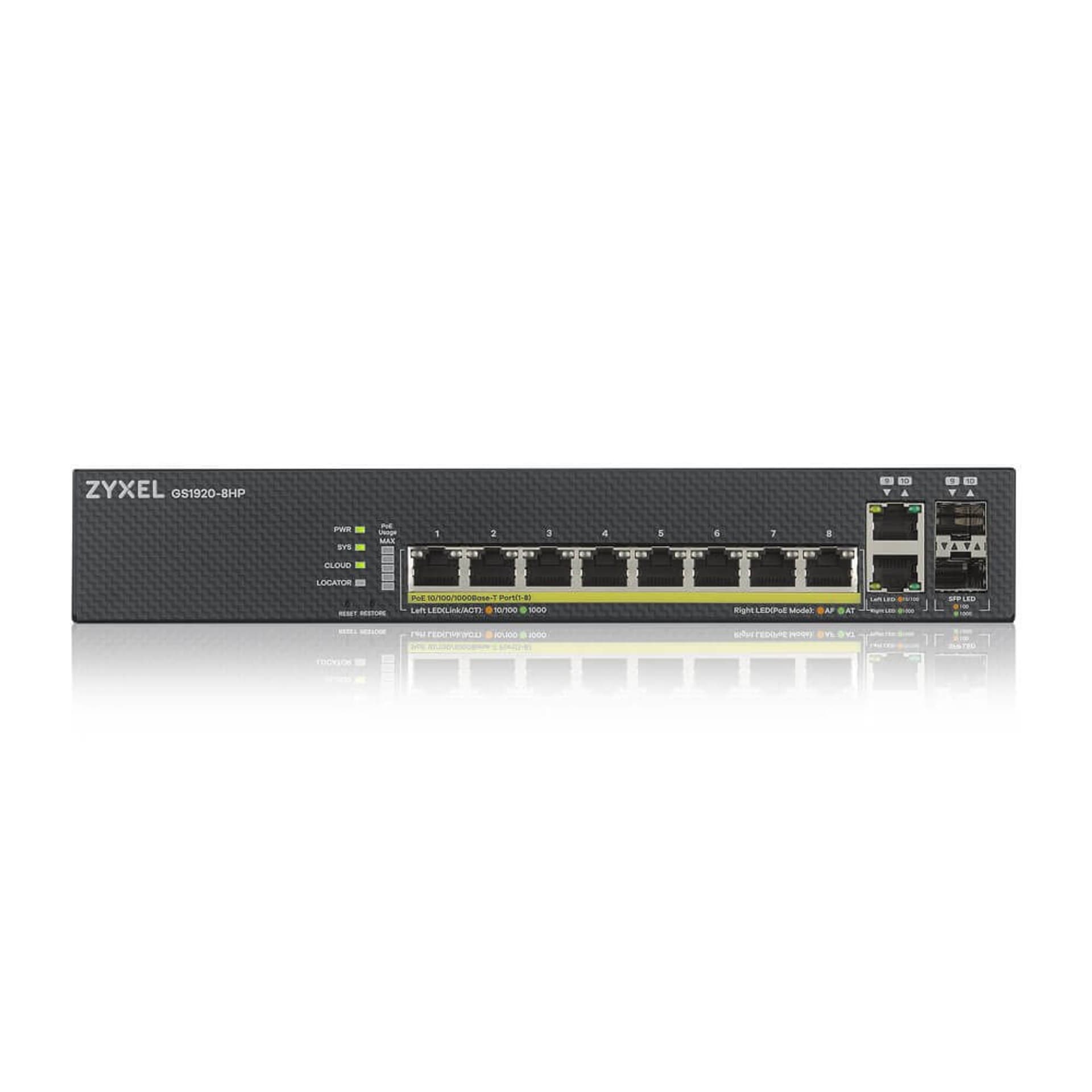 

Switch ZyXEL GS1920-8HPV2-EU0101F (8x 10/100/1000Mbps)