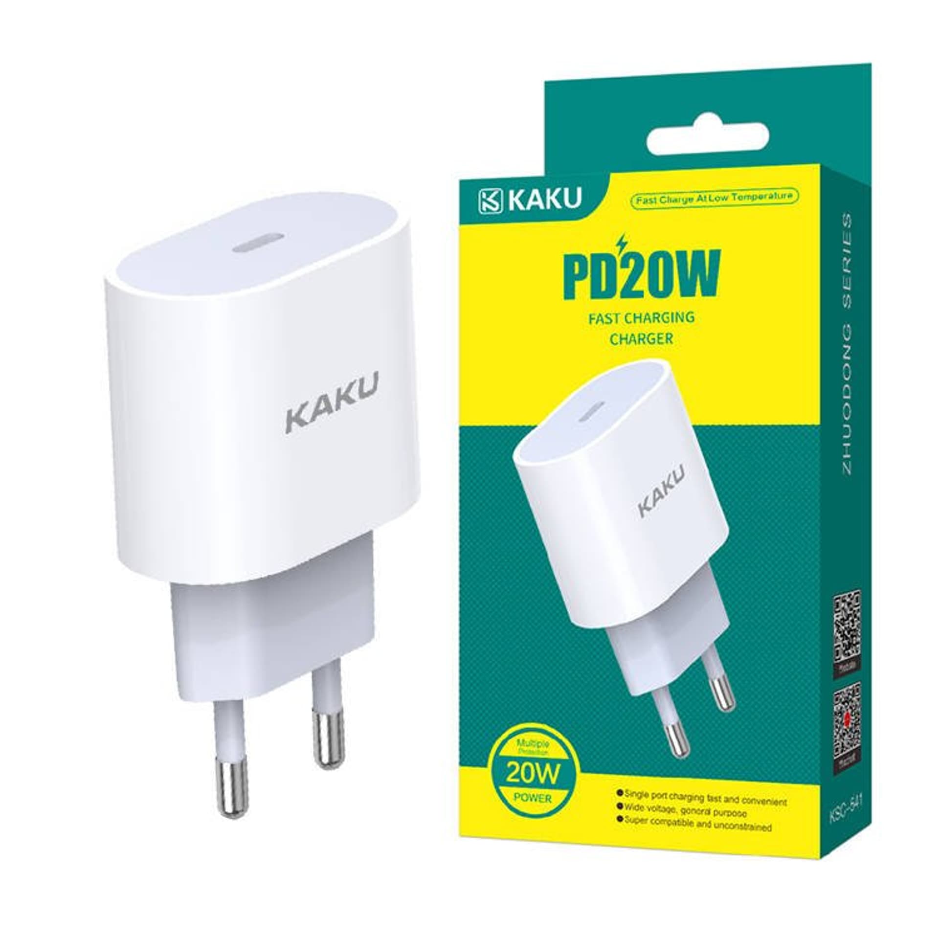 

Ładowarka Sieciowa USB-C PD 20W 3A KAKU KSC-541 Quick Charge 3.0 biała