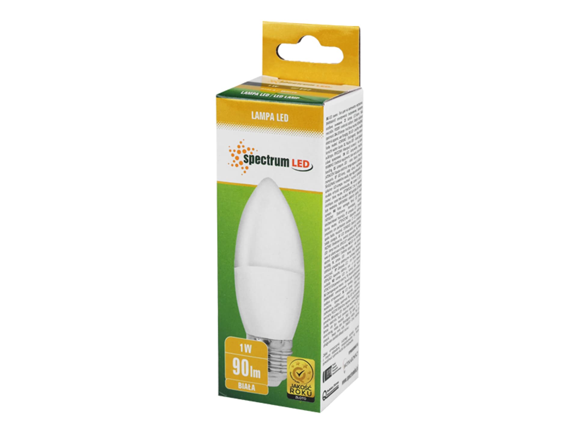 

1 szt. Żarówka LED świecowa, E27, 230 V, 1 W, NW, neutralna biel, WOJ14455.