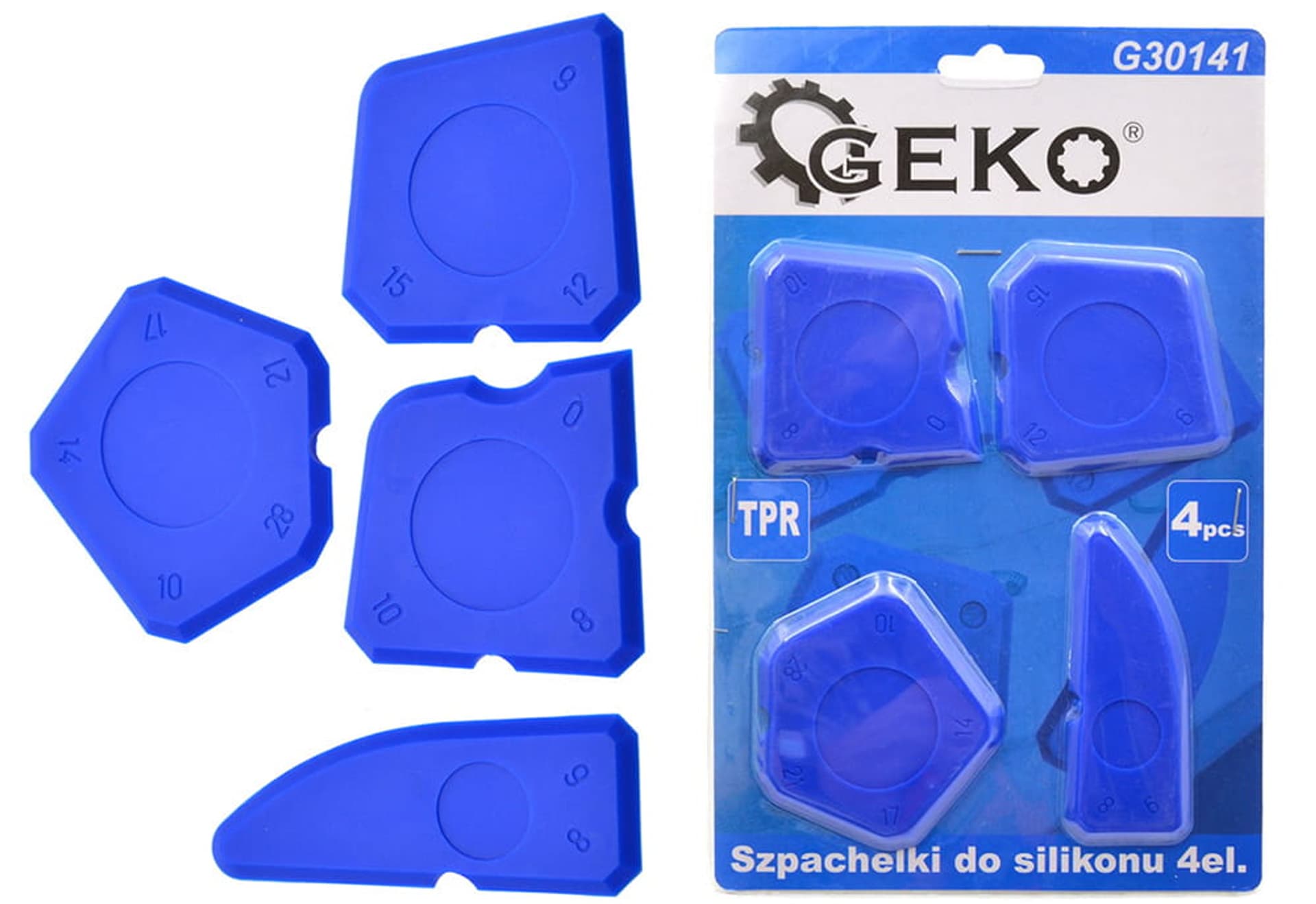 

Szpachelki do silikonu komplet 4 sztuki Geko G30141