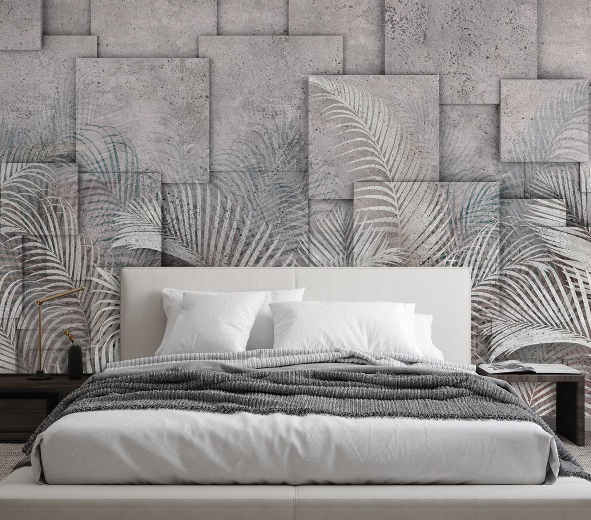 

Fototapeta, Liście palmy 3D beton (Rozmiar 100x70)