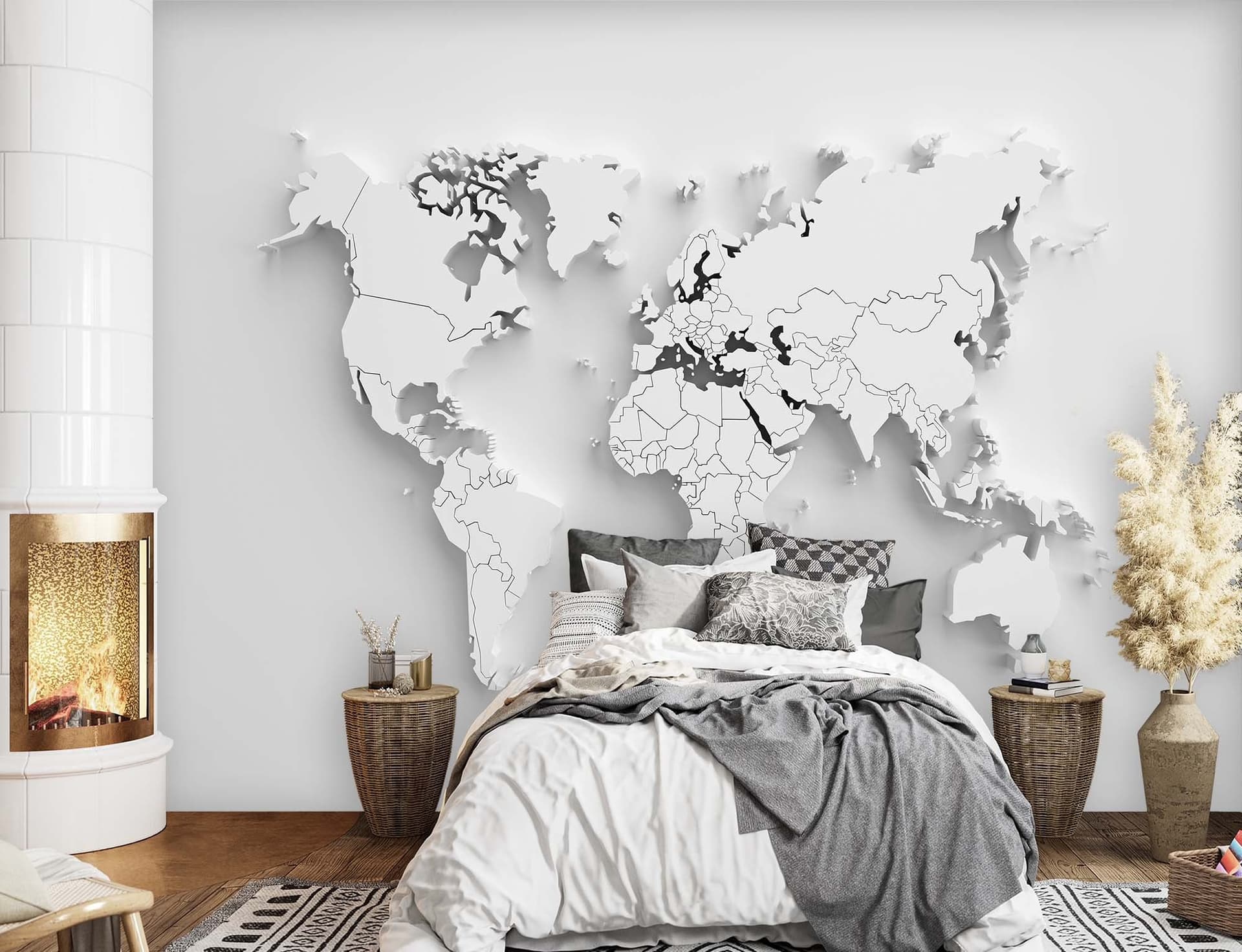 

Fototapeta, Biała mapa świata 3D (Rozmiar 200x140)