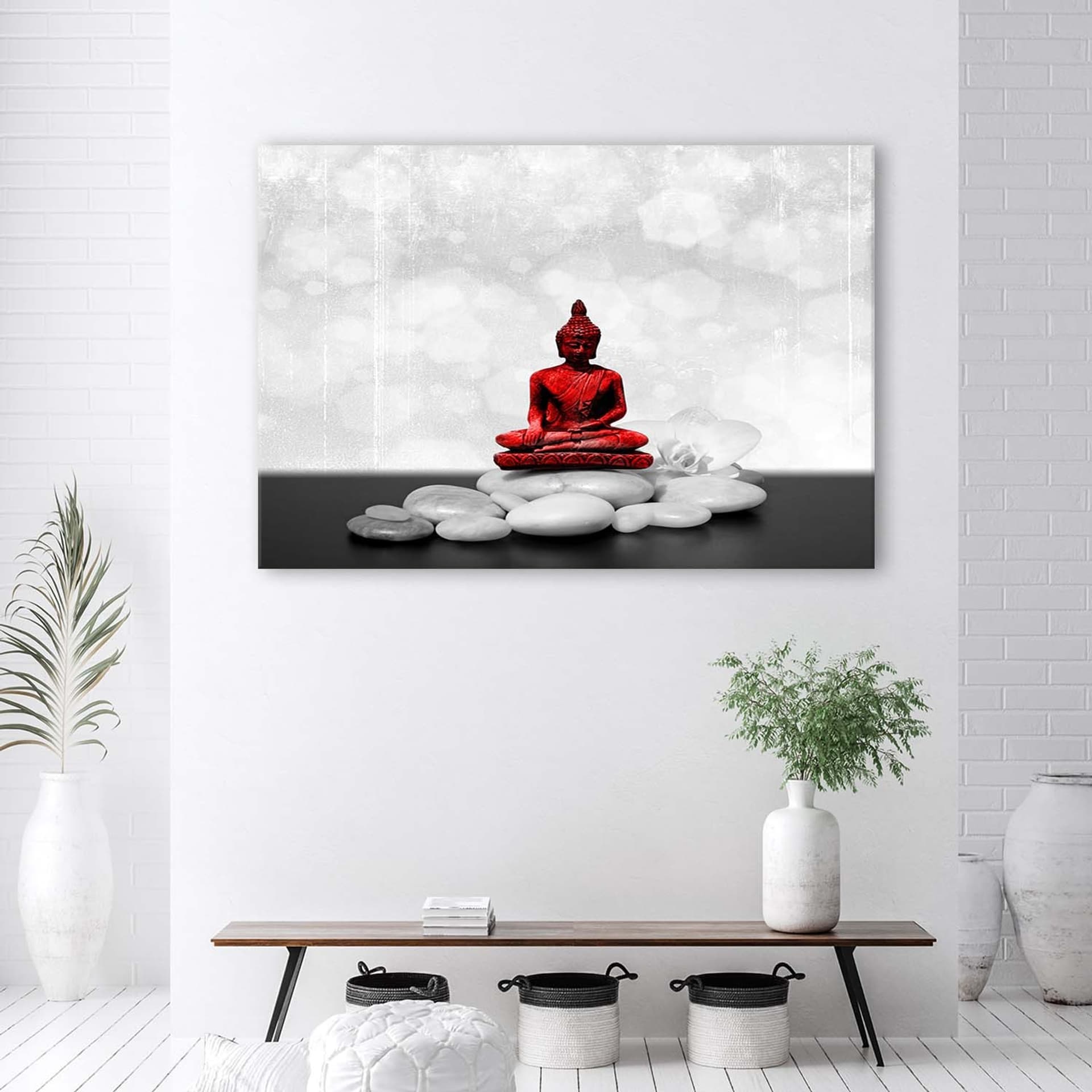 

Obraz na płótnie, Czerwony Budda na kamieniach (Rozmiar 60x40)