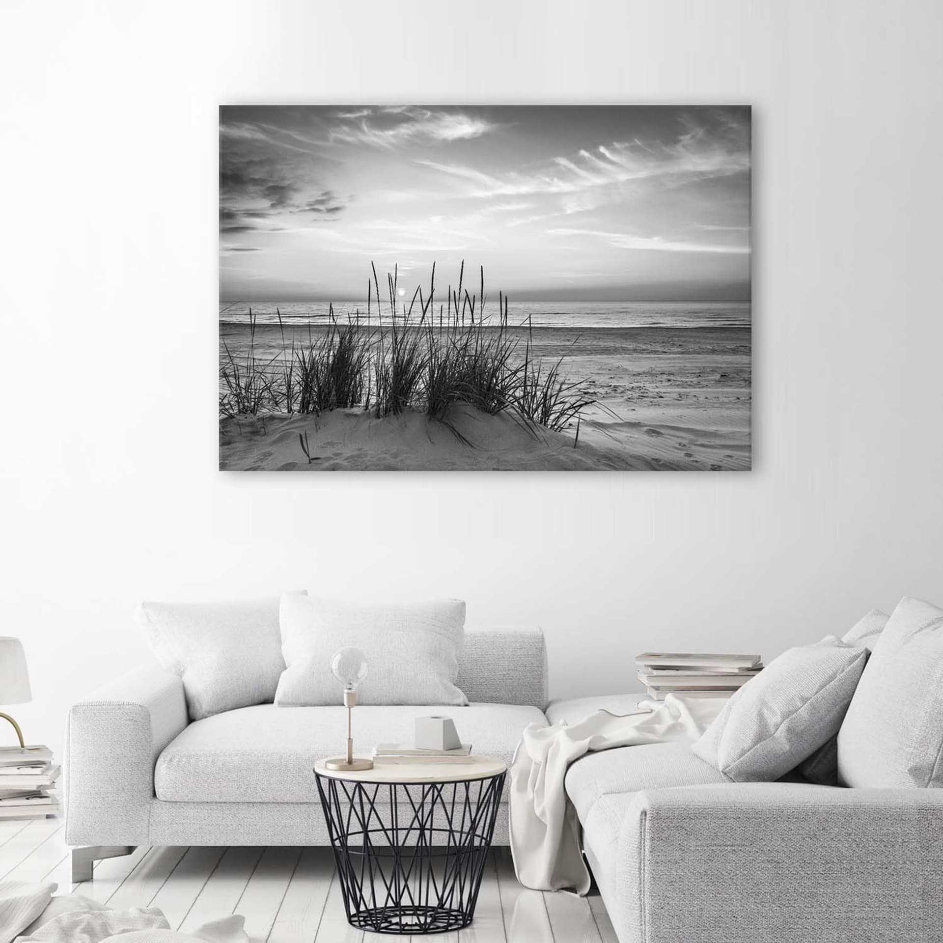

Obraz Deco Panel, Trawy na plaży - czarno-biały (Rozmiar 60x40)