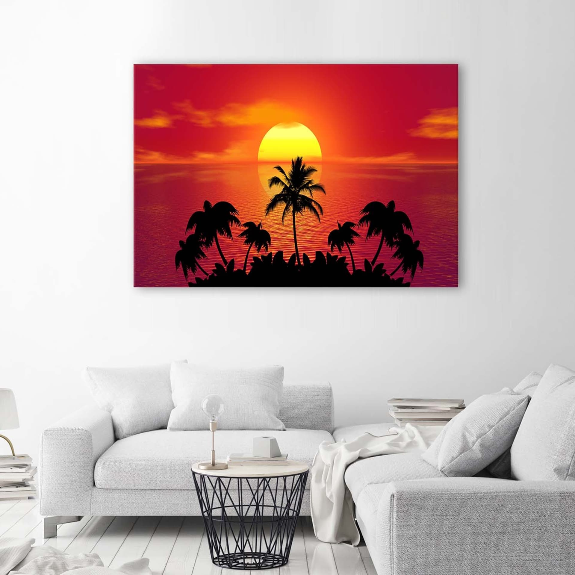

Obraz na płótnie, Zachód słońca i palmy (Rozmiar 120x80)
