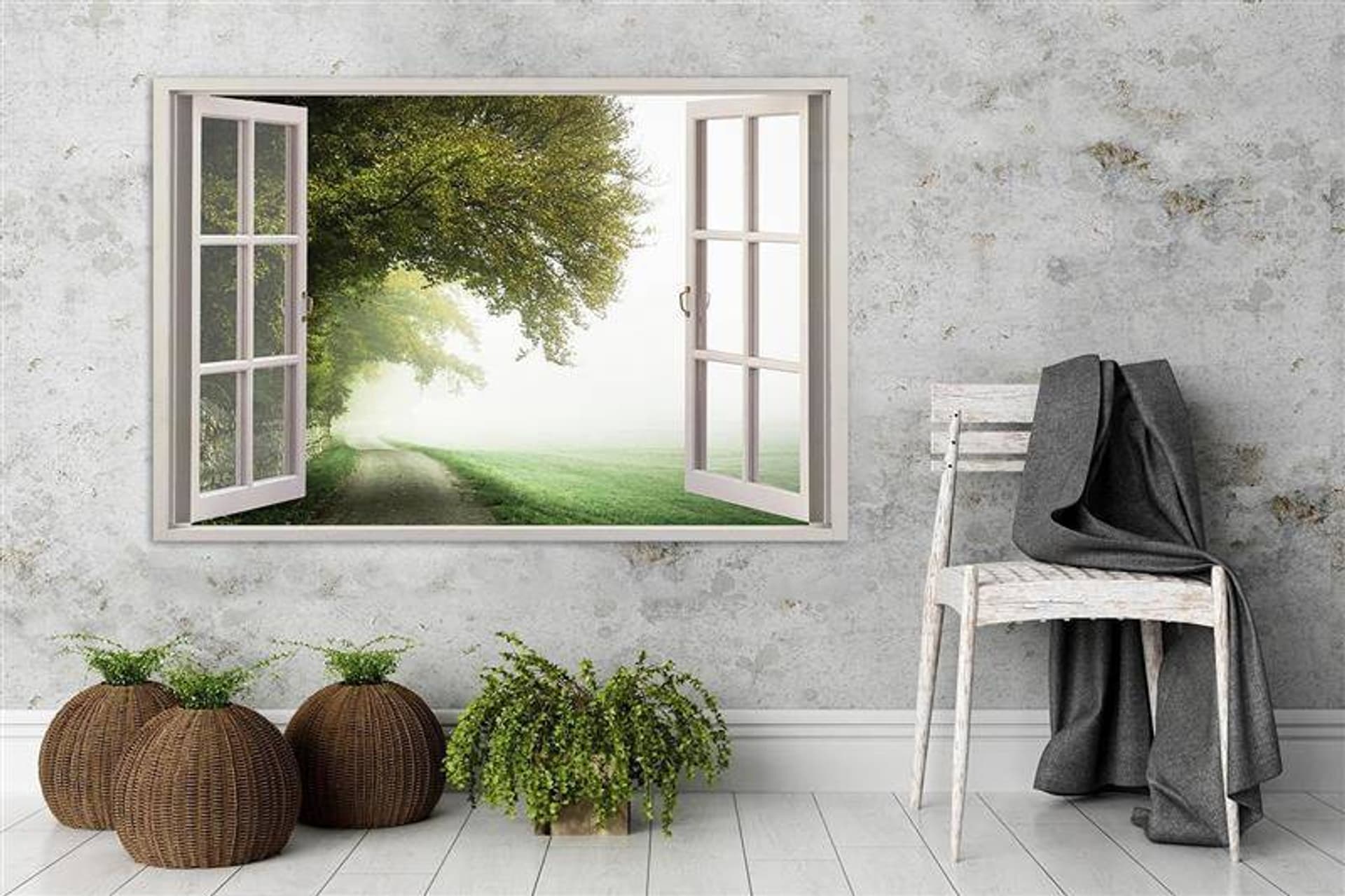 

Obraz na płótnie, Widok z okna, drzewo, mgła, natura (Rozmiar 120x80)