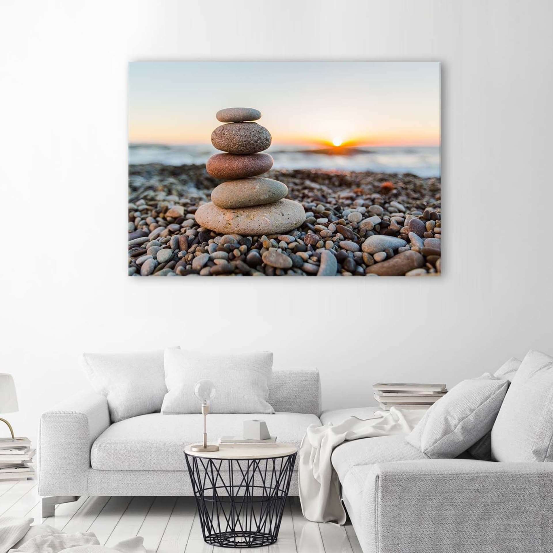 

Obraz na płótnie, Kamienie zen na plaży (Rozmiar 90x60)