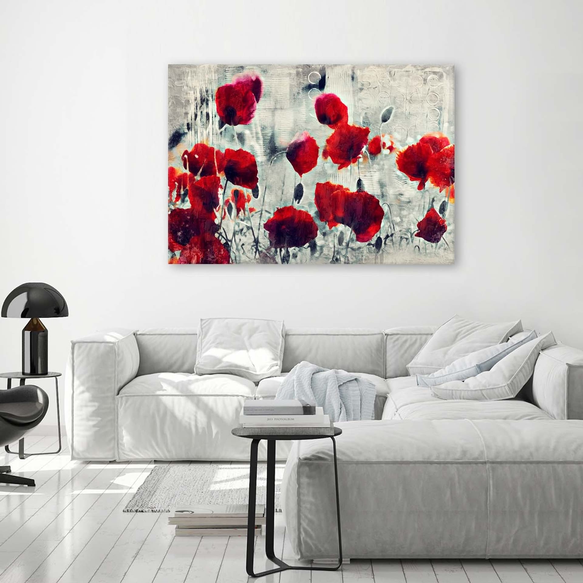 

Obraz Deco Panel, Malowane czerwone maki na czarno-białej łące (Rozmiar 60x40)