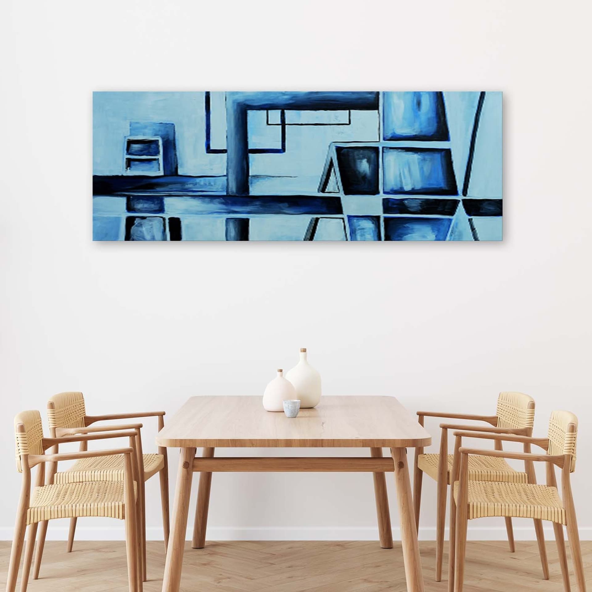 

Obraz na płótnie, Abstrakcja niebieska (Rozmiar 120x40)