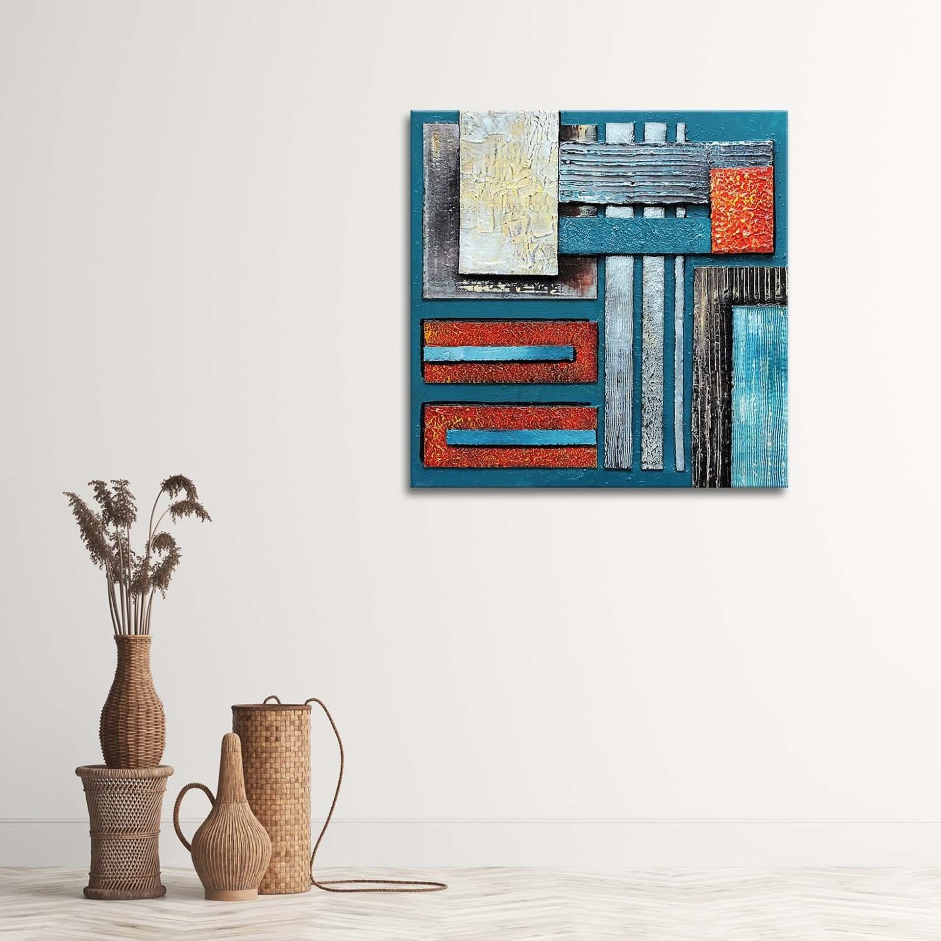 

Obraz na płótnie, Abstrakcja Kompozycja z błękitem (Rozmiar 40x40)
